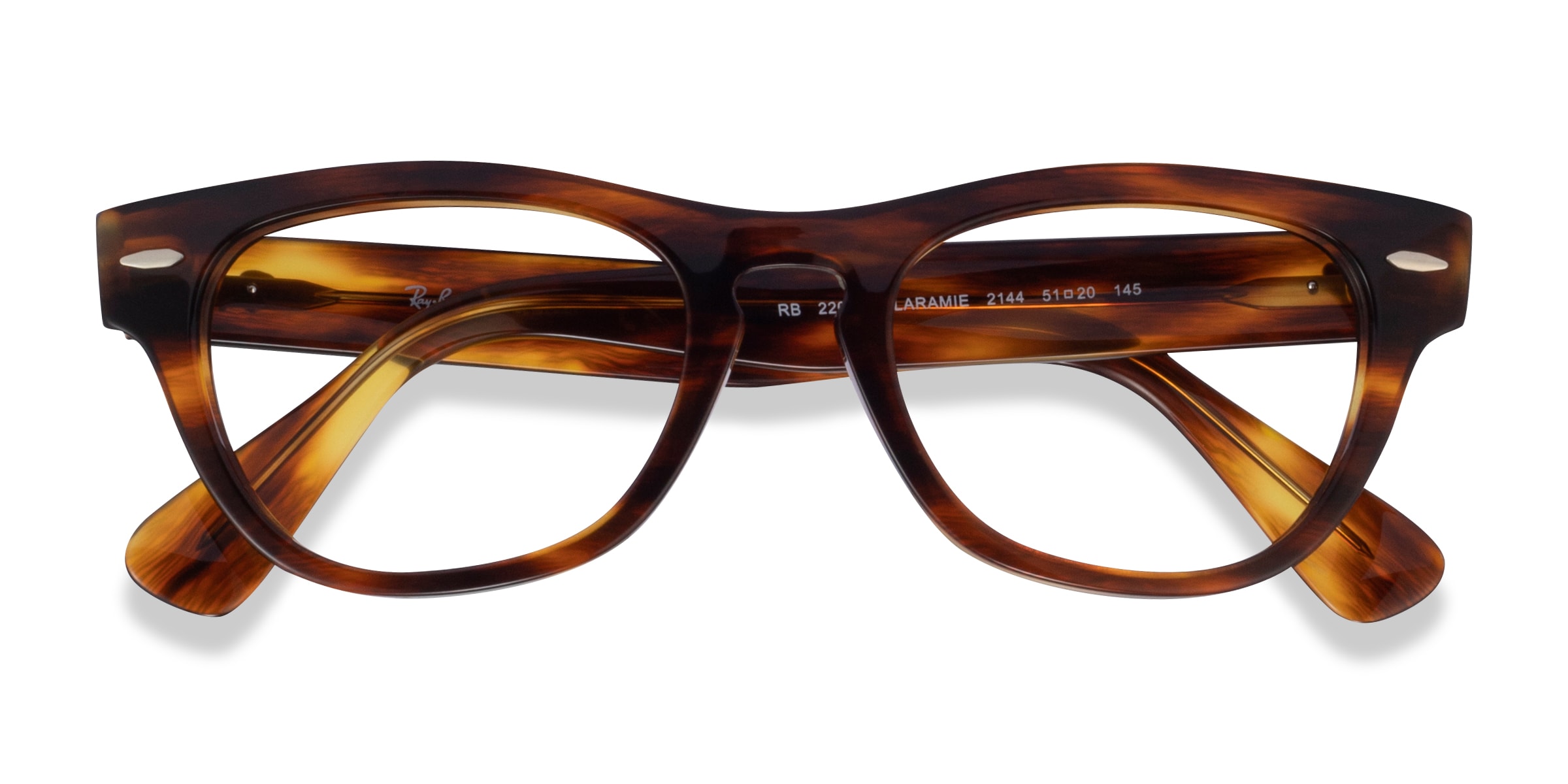 Ray-Ban RB2201V Laramie - Cat Eye Striped Tortoise Frame Glasses For Women