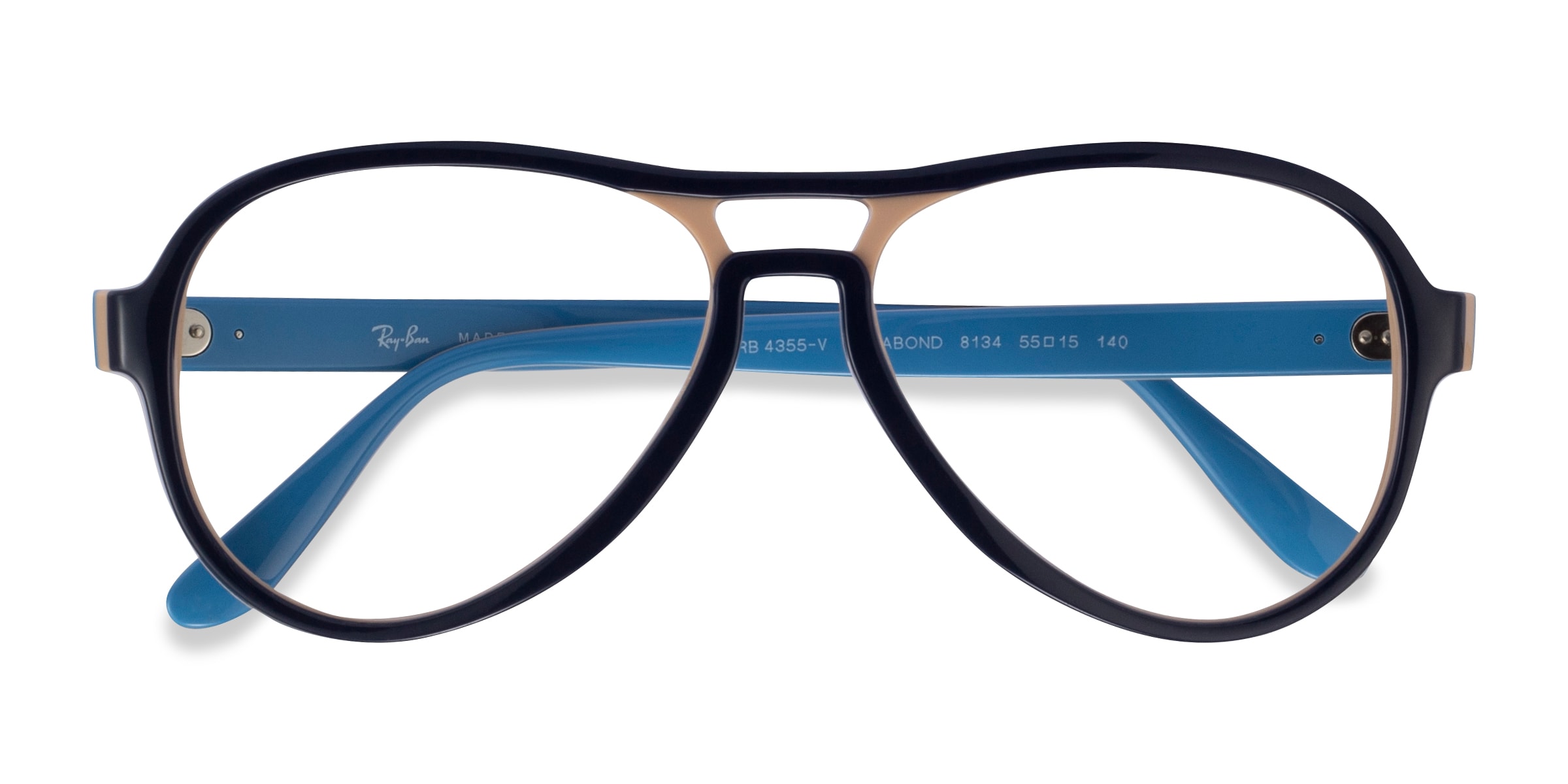 Ray-Ban RB4355V Vagabond - Aviator Blue Light Brown Frame Eyeglasses