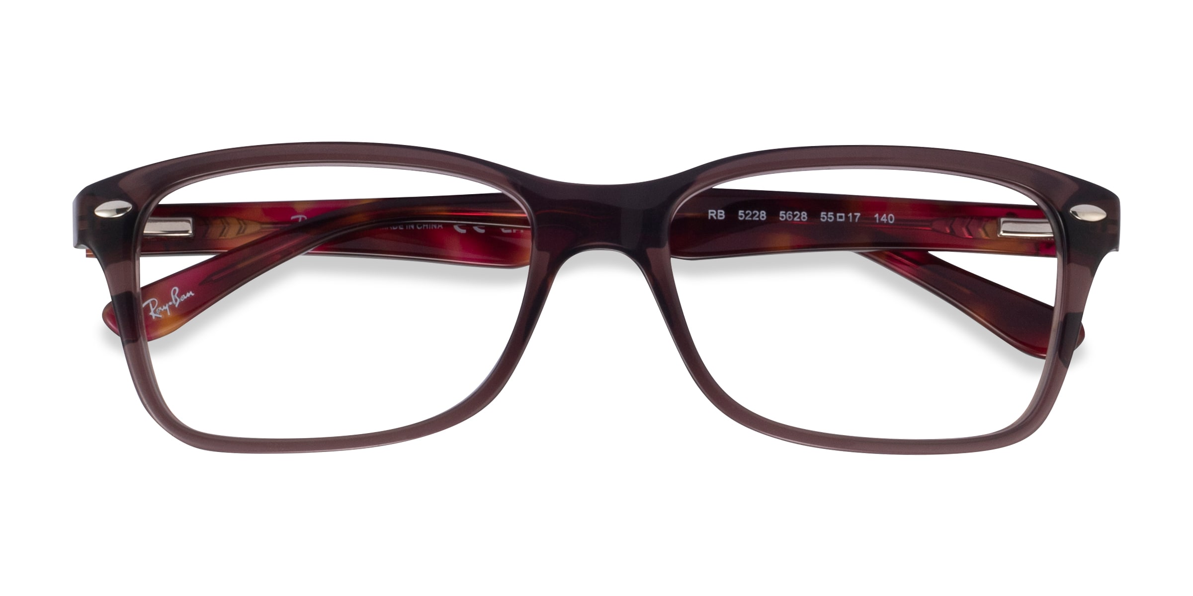 Ray-Ban RB5228 - Rectangle Opal Brown Frame Eyeglasses