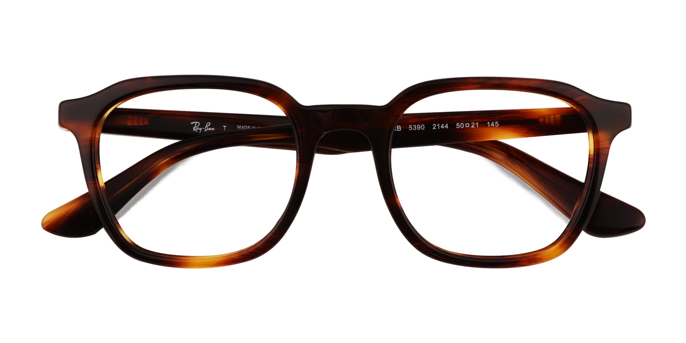 Ray-Ban RB5390 - Square Striped Tortoise Frame Eyeglasses