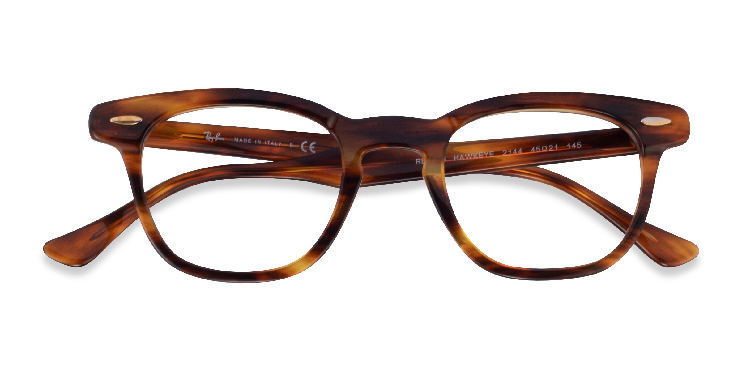 Ray-Ban RB5398 Hawkeye - Square Striped Tortoise Frame Eyeglasses