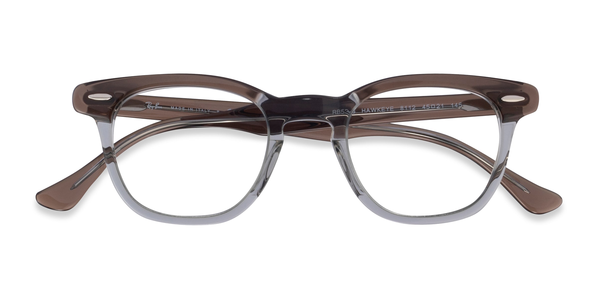 Ray-Ban RB5398 Hawkeye - Square Brown On Trasparent Gray Frame Eyeglasses