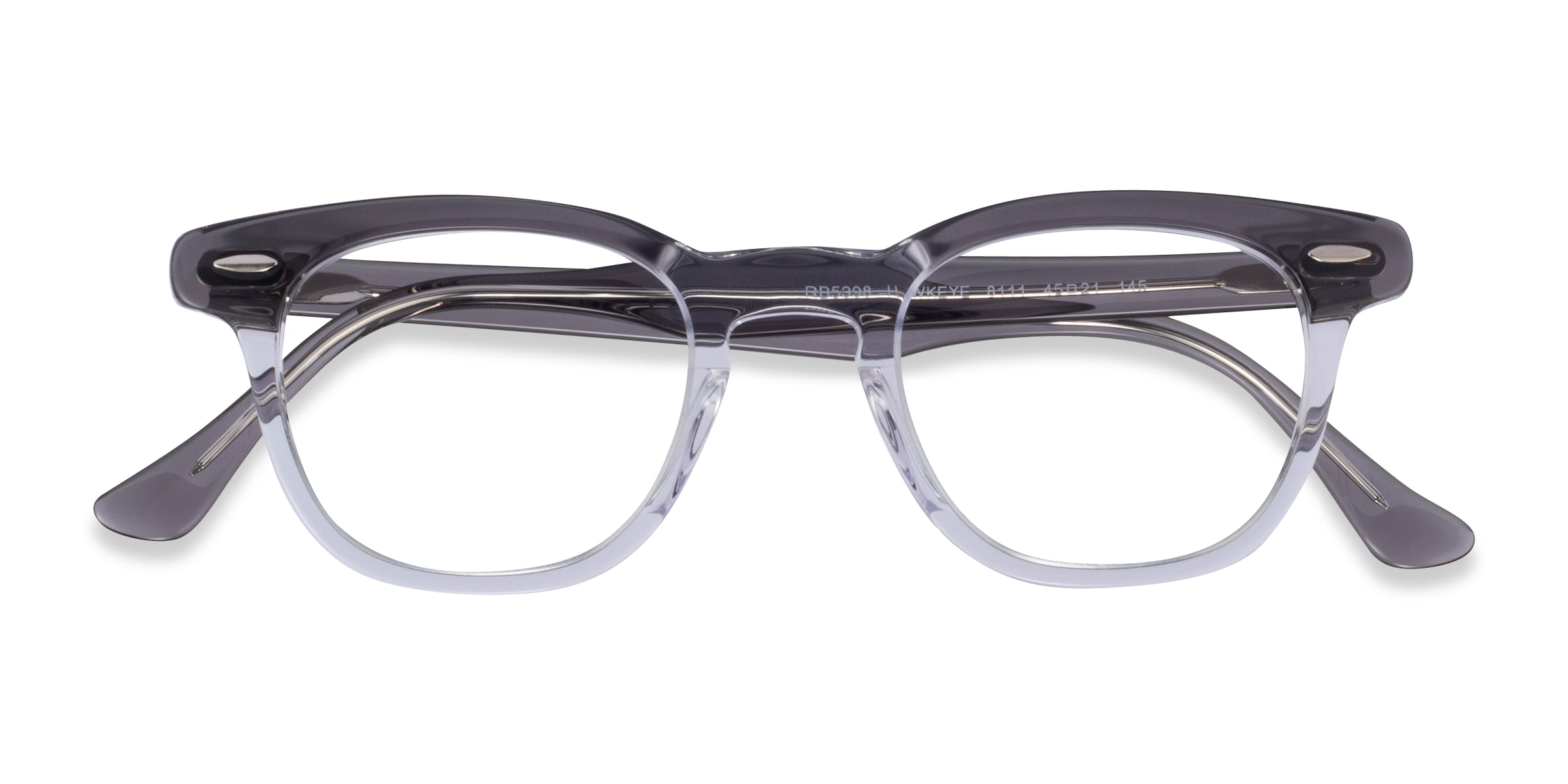 Ray-Ban RB5398 Hawkeye - Square Top Gray On Trasparent Frame Eyeglasses