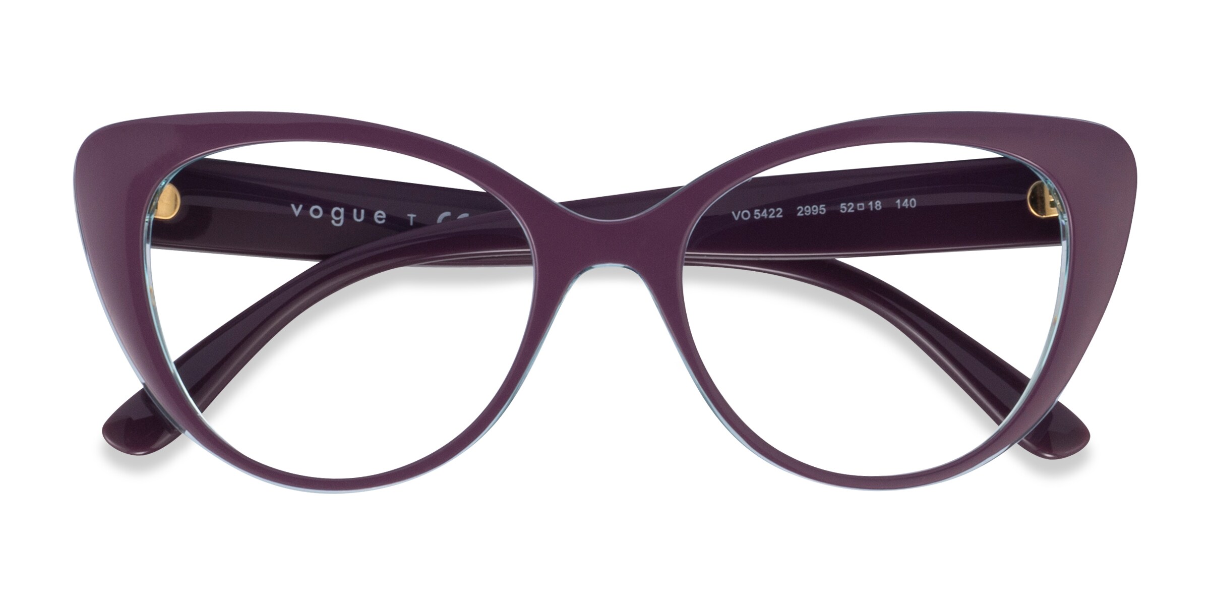 Vogue Eyewear VO5422 - Cat Eye Dark Violet Serigraphy Frame Glasses For Women
