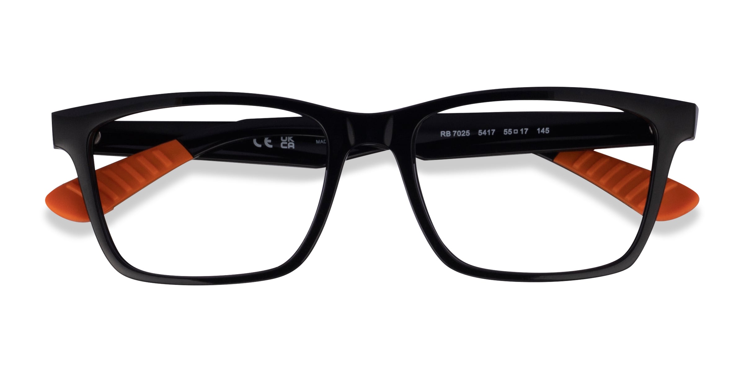 Ray-Ban RB7025 - Rectangle Satin Black Frame Eyeglasses
