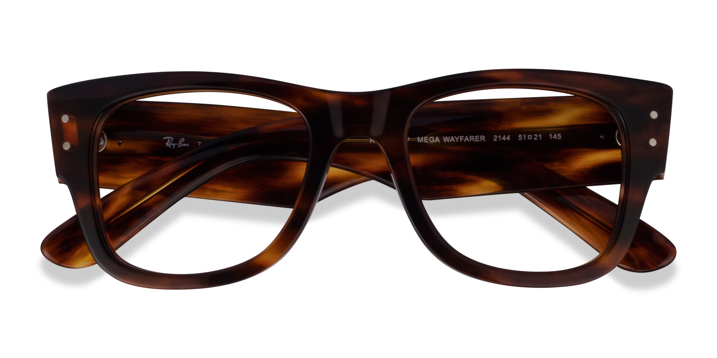 Ray-Ban RB0840V - Wayfarer Striped Tortoise Frame Eyeglasses