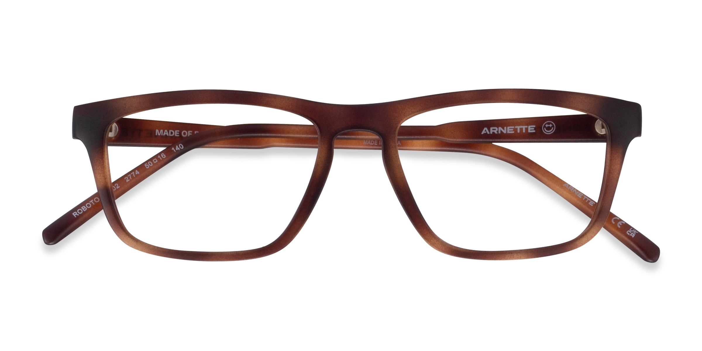 ARNETTE Roboto - Rectangle Matte Dark Avana Frame Eyeglasses