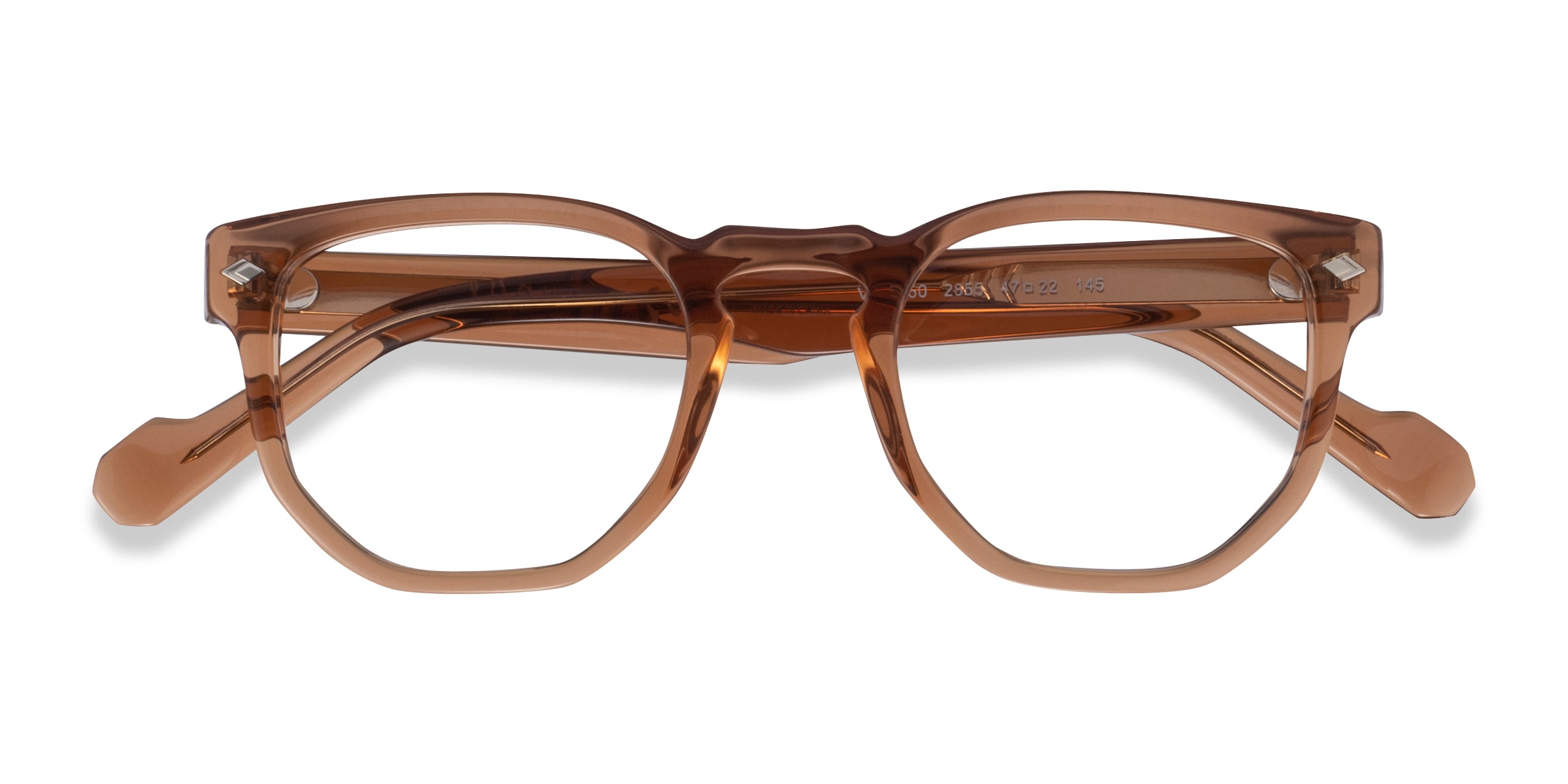 Vogue Eyewear VO5360 - Geometric Transparent Caramel Frame Glasses For Men