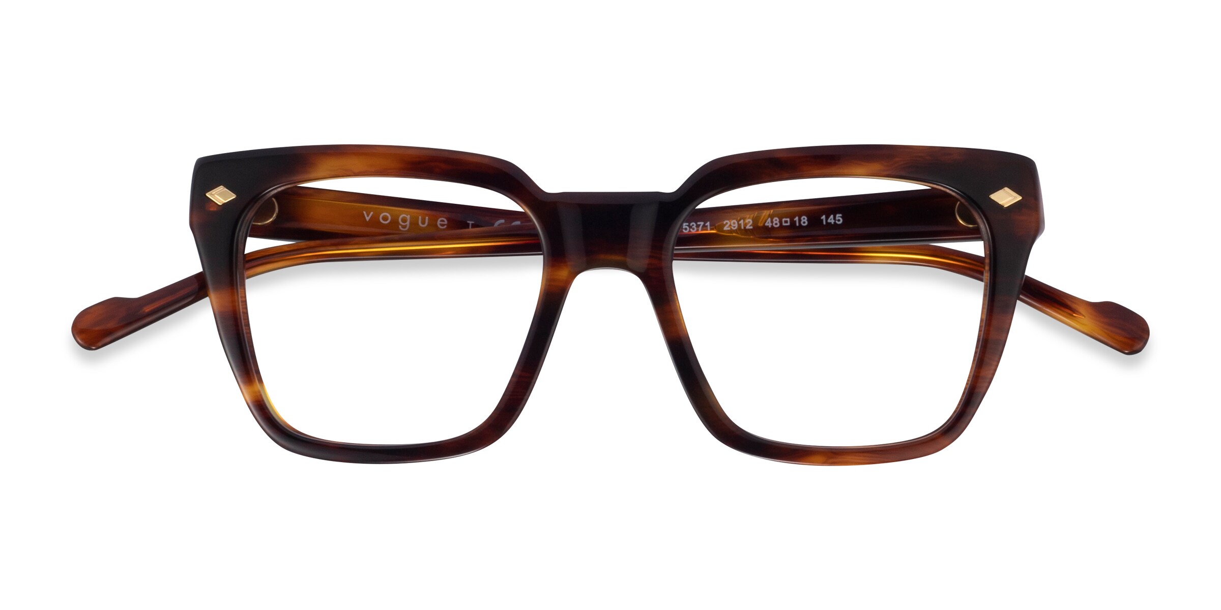 Vogue Eyewear VO5371 - Square Matte Striped Tortoise Frame Glasses For Men