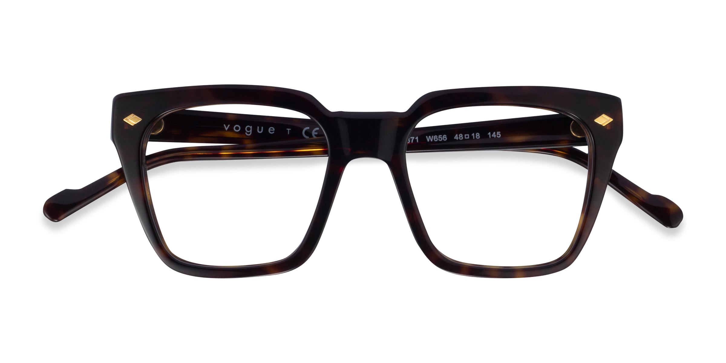 Vogue Eyewear VO5371 - Square Matte Dark Tortoise Frame Eyeglasses