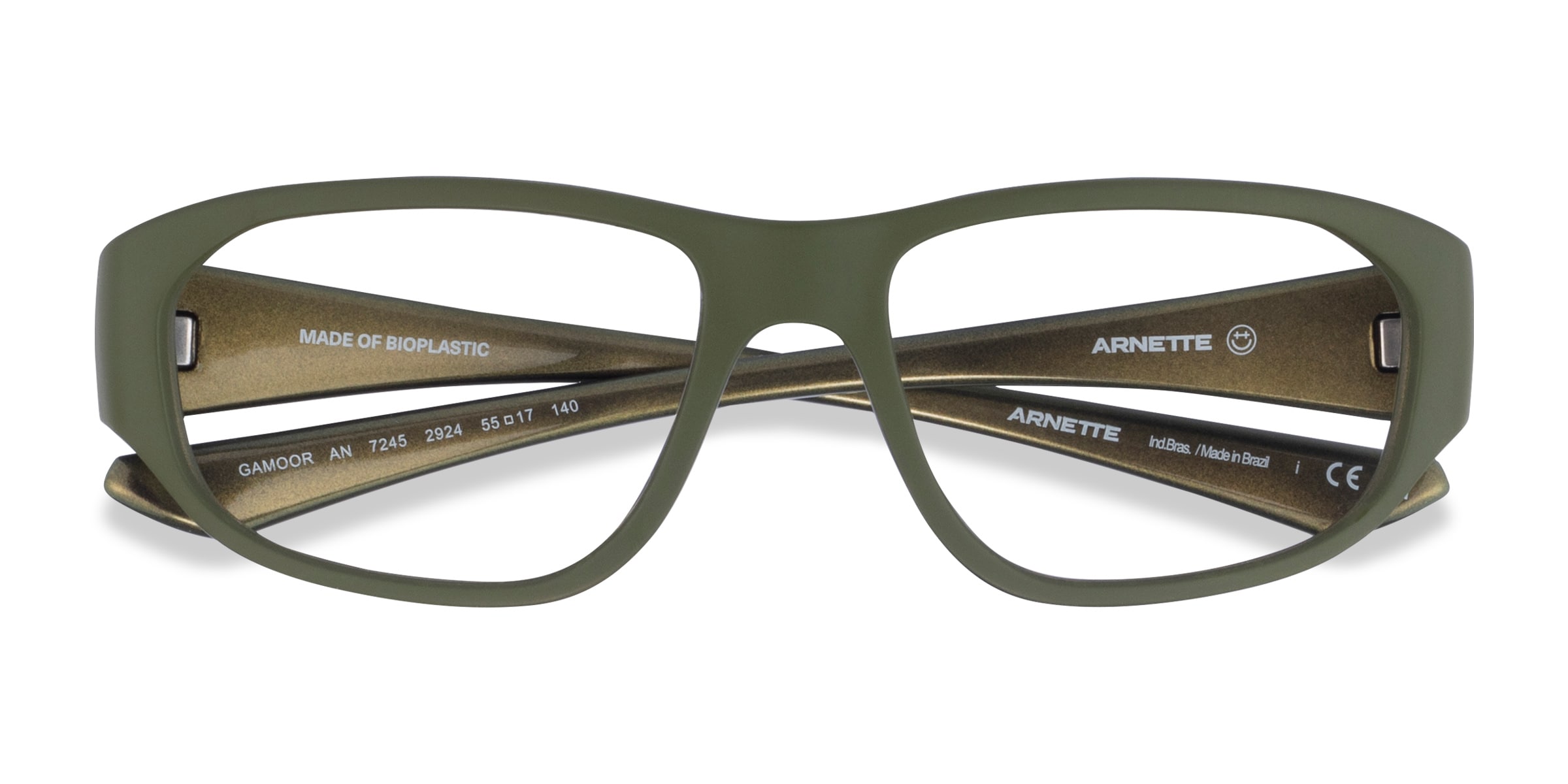 ARNETTE Gamoor - Rectangle Matte Green Frame Eyeglasses