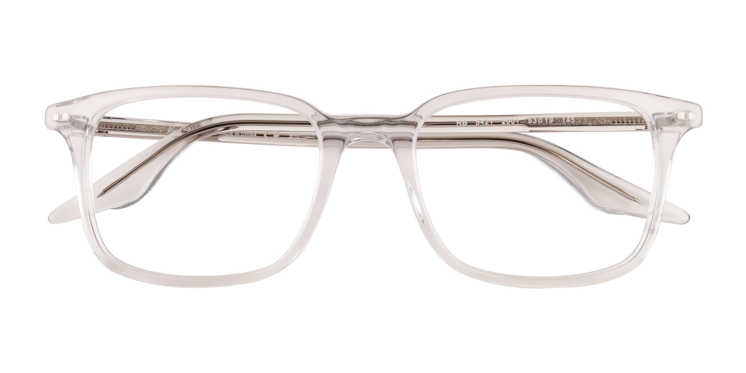 Ray-Ban RB5421 - Rectangle Clear Frame Eyeglasses