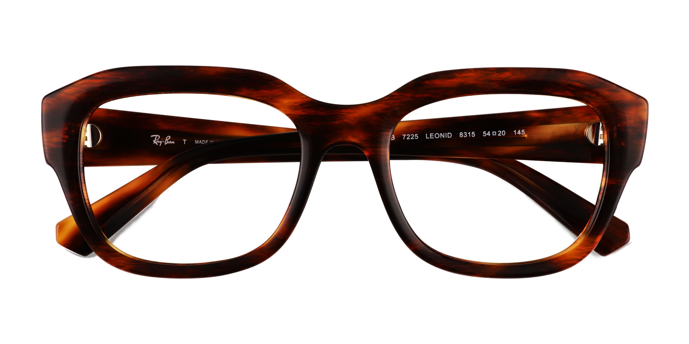 Ray-Ban RB7225 Leonid - Square Striped Tortoise Frame Eyeglasses