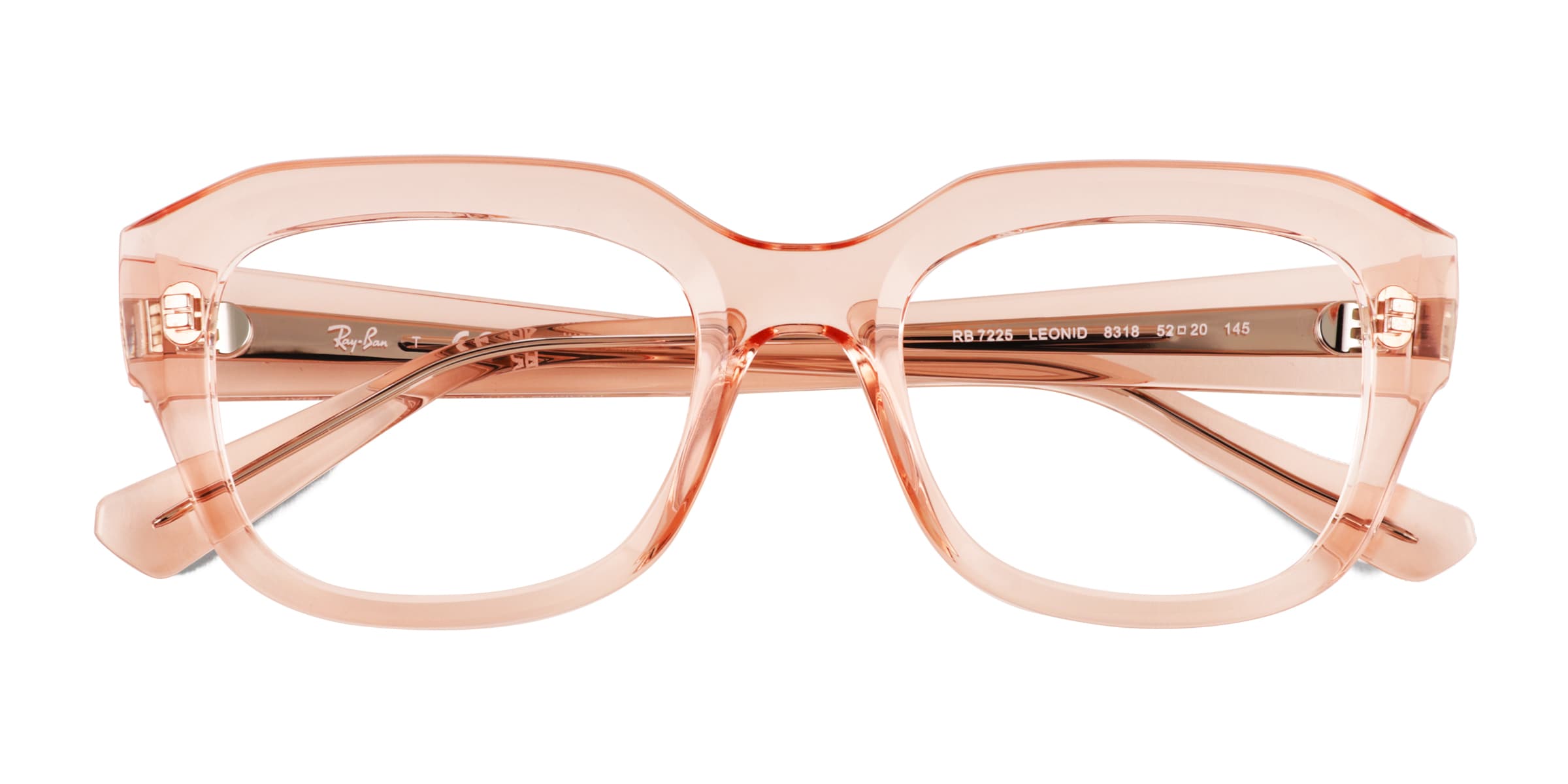 Ray-Ban RB7225 Leonid - Square Transparent Pink Frame Glasses For Women