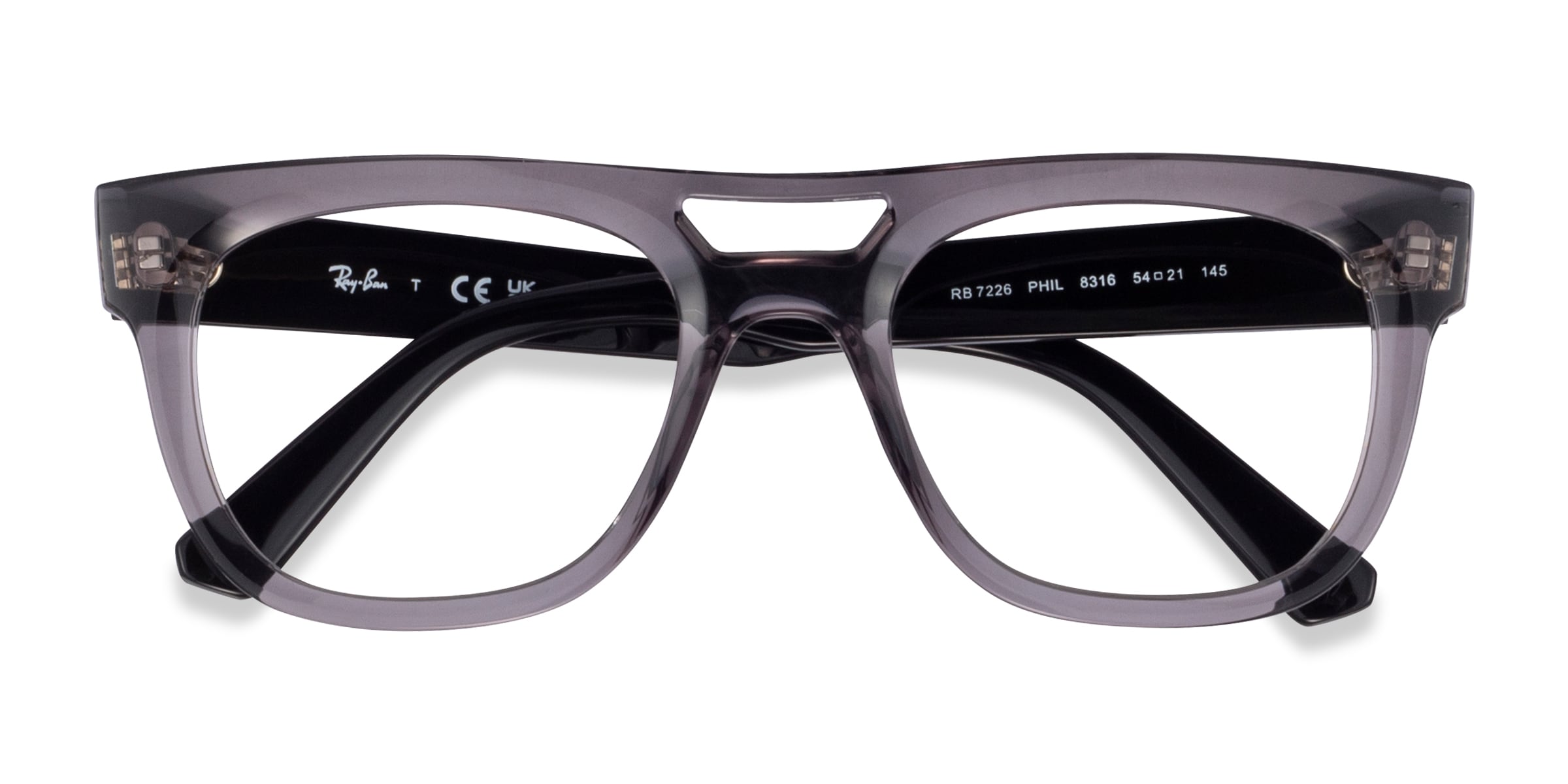 Ray-Ban RB7226 Phil - Aviator Clear Gray Frame Eyeglasses