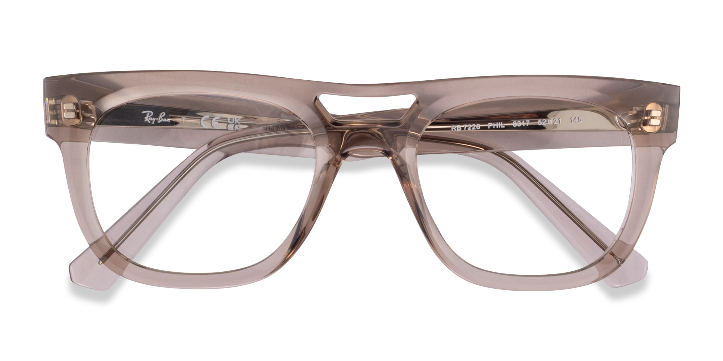 Ray-Ban RB7226 Phil - Aviator Clear Brown Frame Eyeglasses