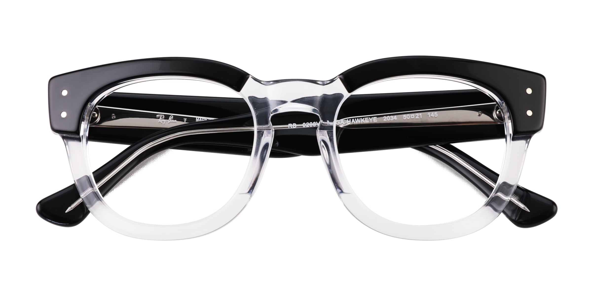 Ray-Ban RB0298V Mega Hawkeye - Wayfarer Black Clear Frame Eyeglasses