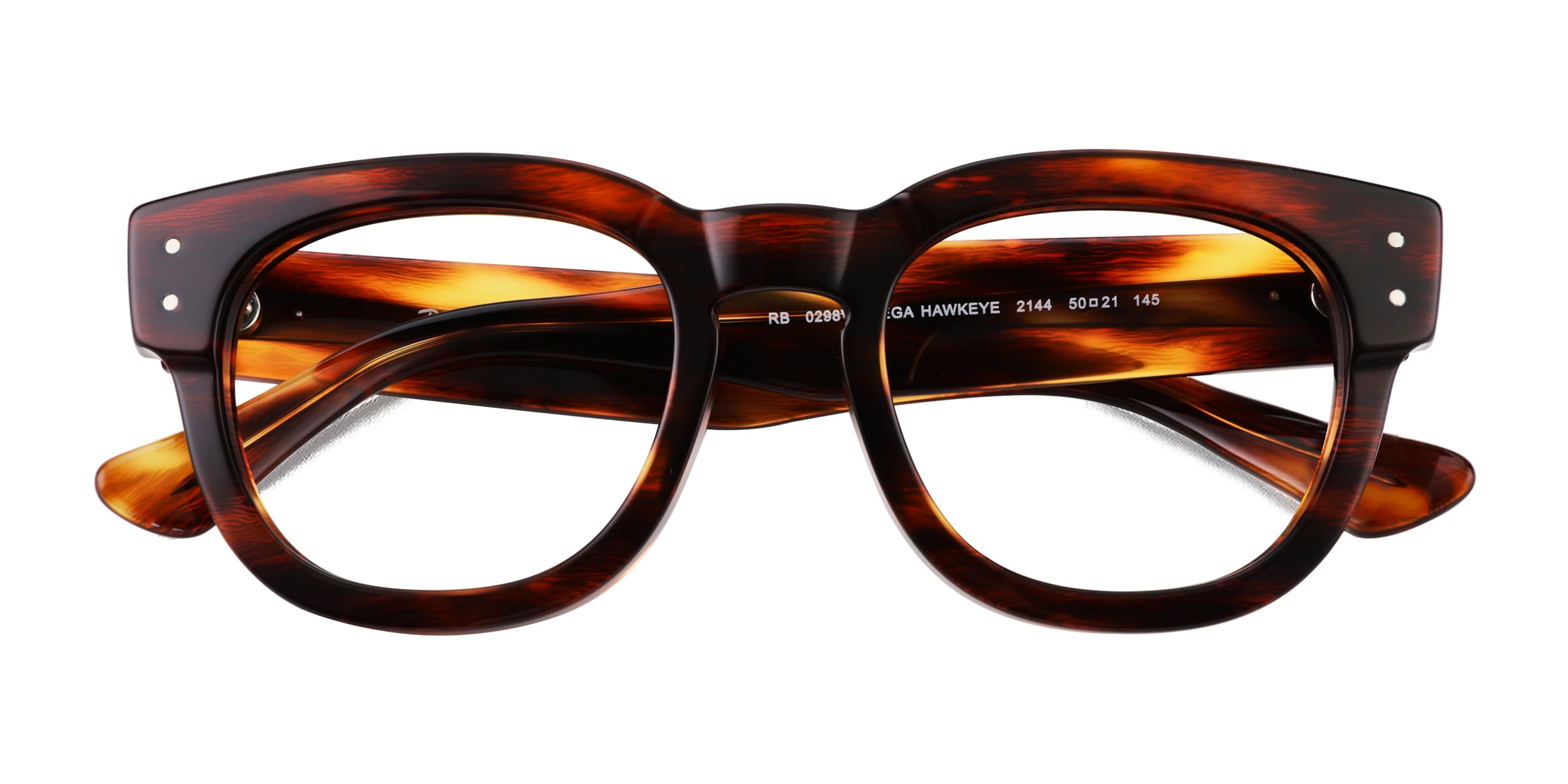 Ray-Ban RB0298V Mega Hawkeye - Wayfarer Striped Tortoise Frame Eyeglasses