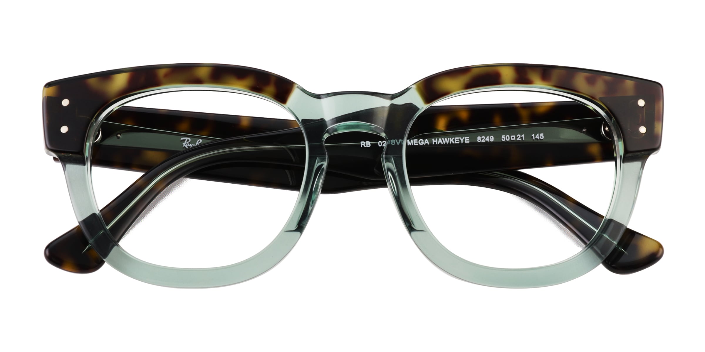 Ray-Ban RB0298V Mega Hawkeye - Wayfarer Tortoise Transparent Green Frame Eyeglasses