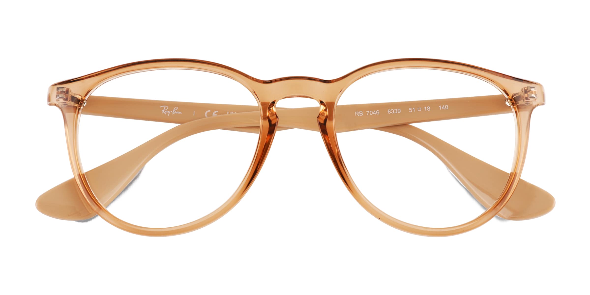 Ray-Ban RB7046 - Round Transparent Brown Frame Eyeglasses
