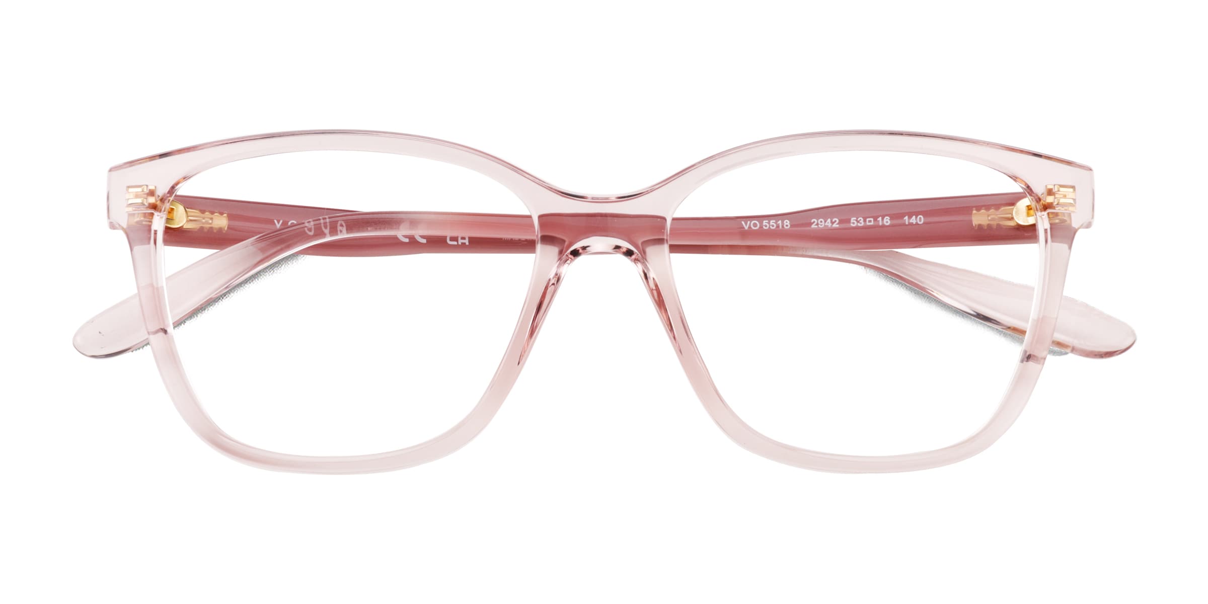 Vogue Eyewear VO5518 - Square Transparent Pink Frame Glasses For Women