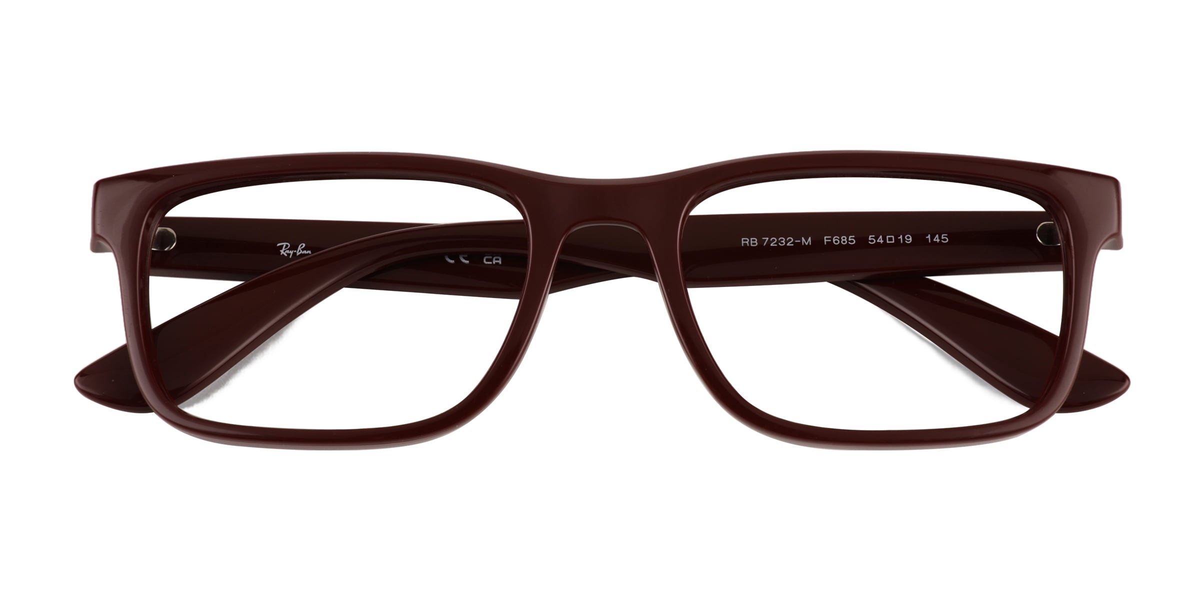 Ray-Ban RB7232M - Rectangle Dark Red Frame Eyeglasses