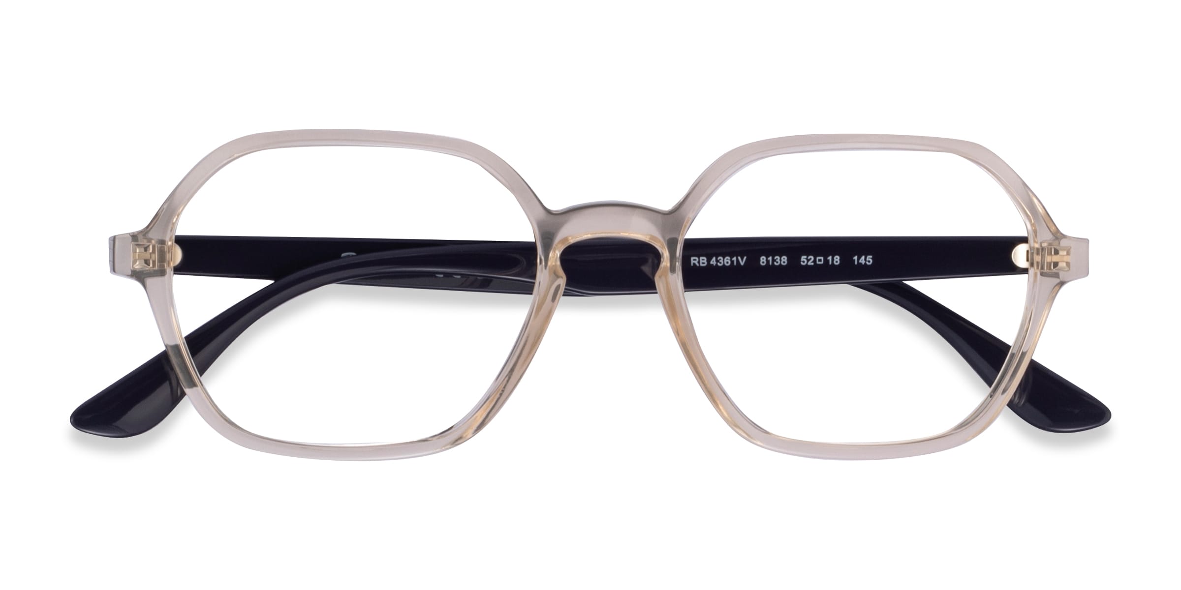Ray-Ban RB4361V - Square Clear Brown Frame Eyeglasses