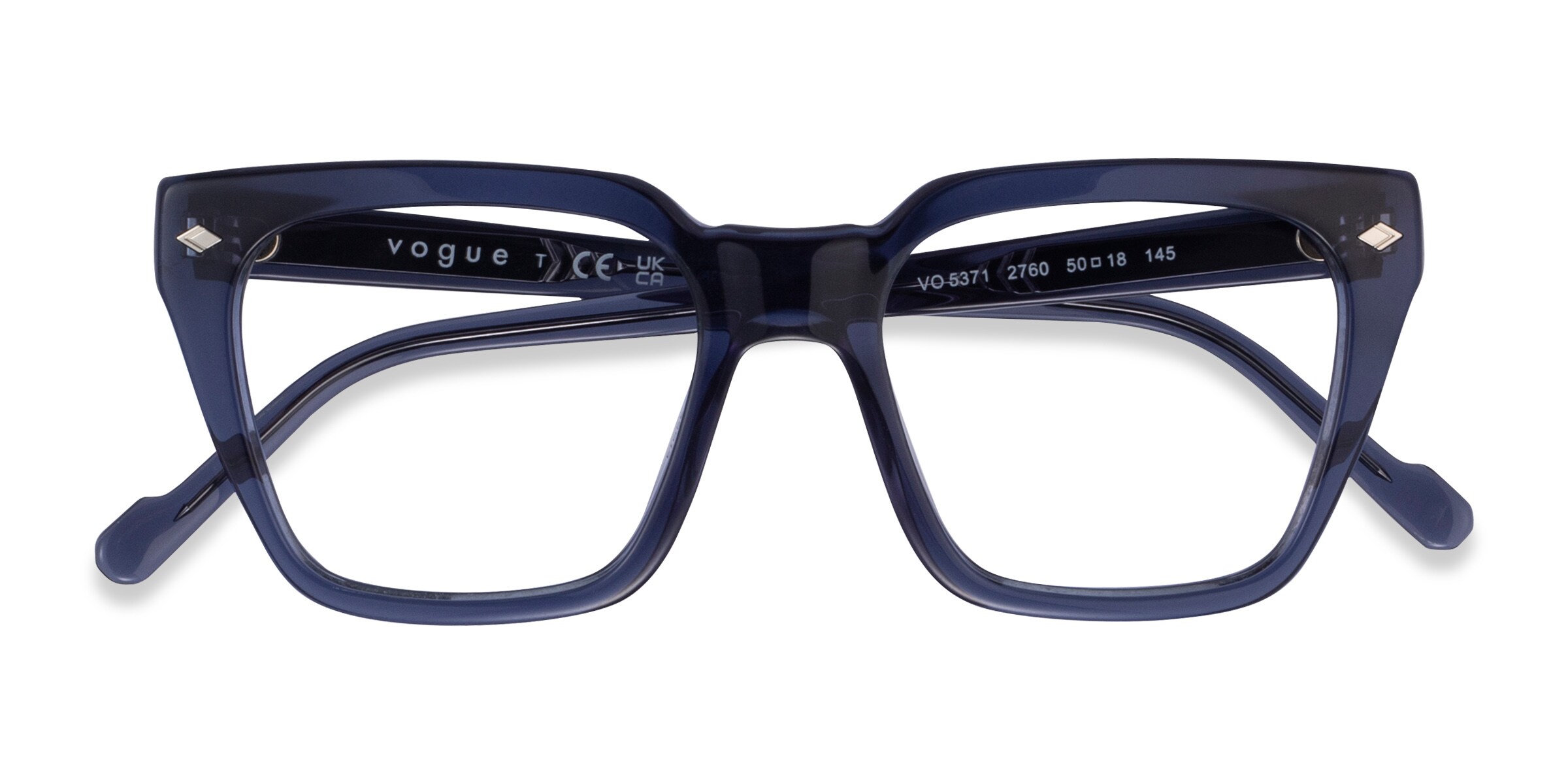 Vogue Eyewear VO5371 - Square Transparent Blue Frame Eyeglasses