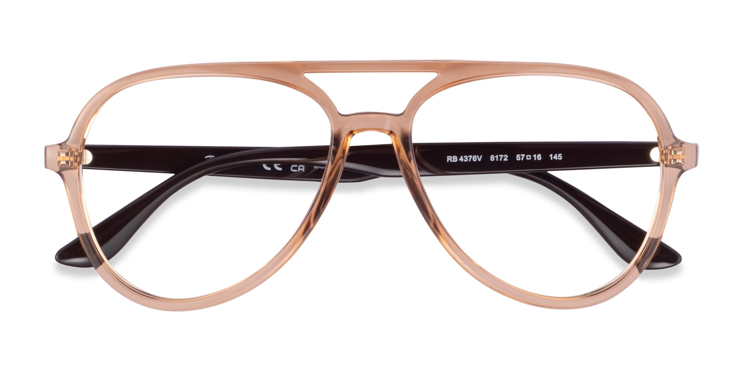 Ray-Ban RB4376V - Aviator Transparent Brown Frame Eyeglasses
