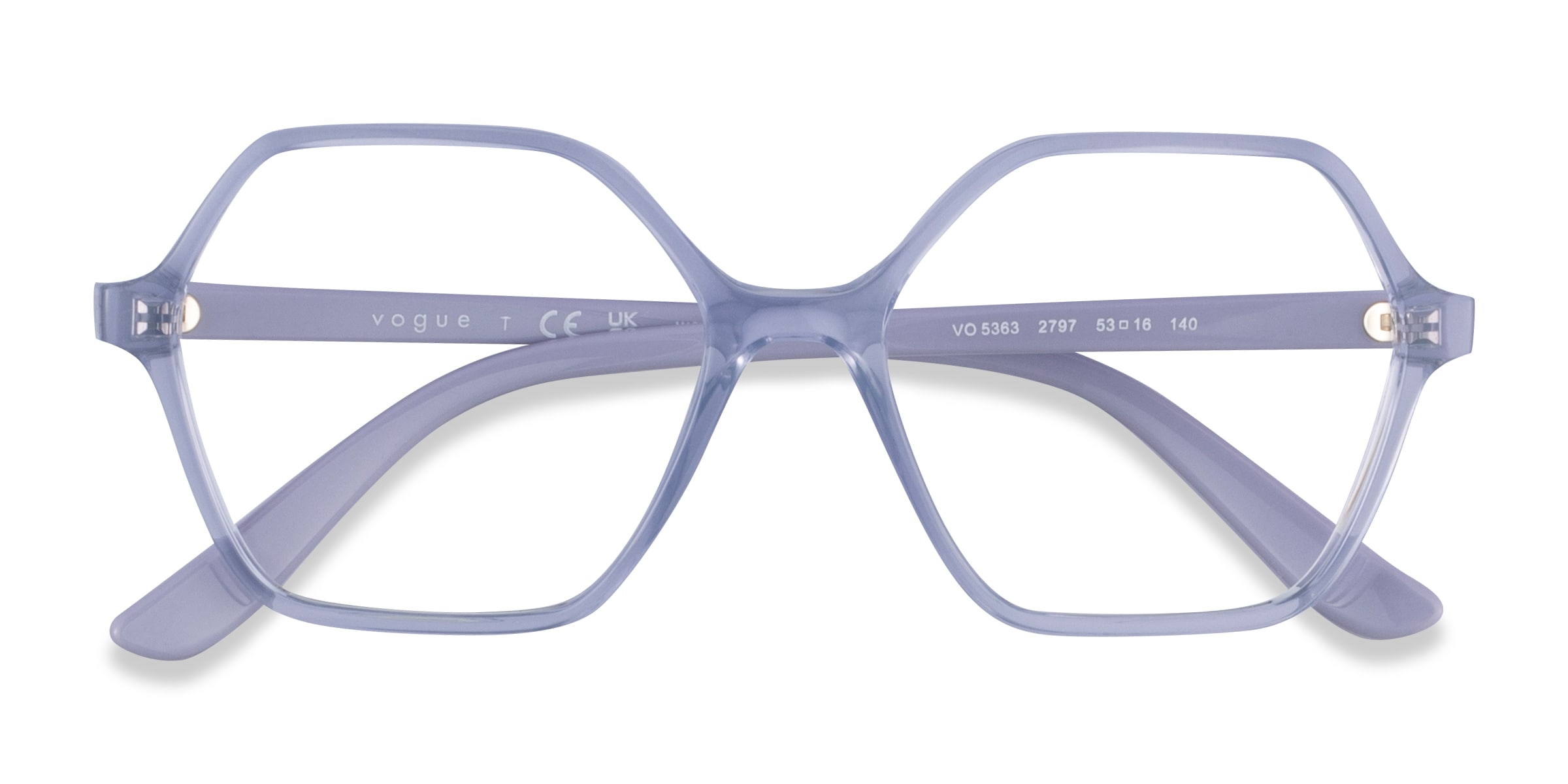 Vogue Eyewear VO5363 - Geometric Transparent Purple Frame Glasses For Women