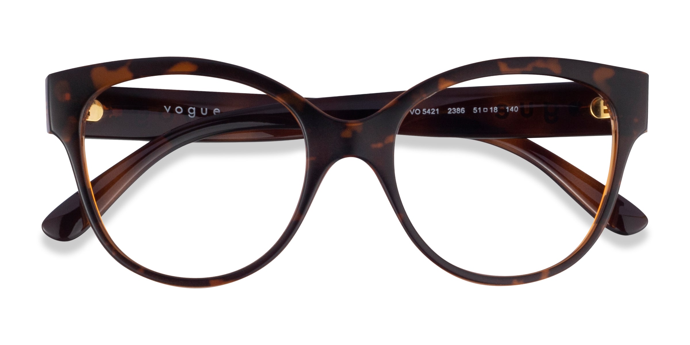 Vogue Eyewear VO5421 - Round Matte Tortoise Frame Eyeglasses