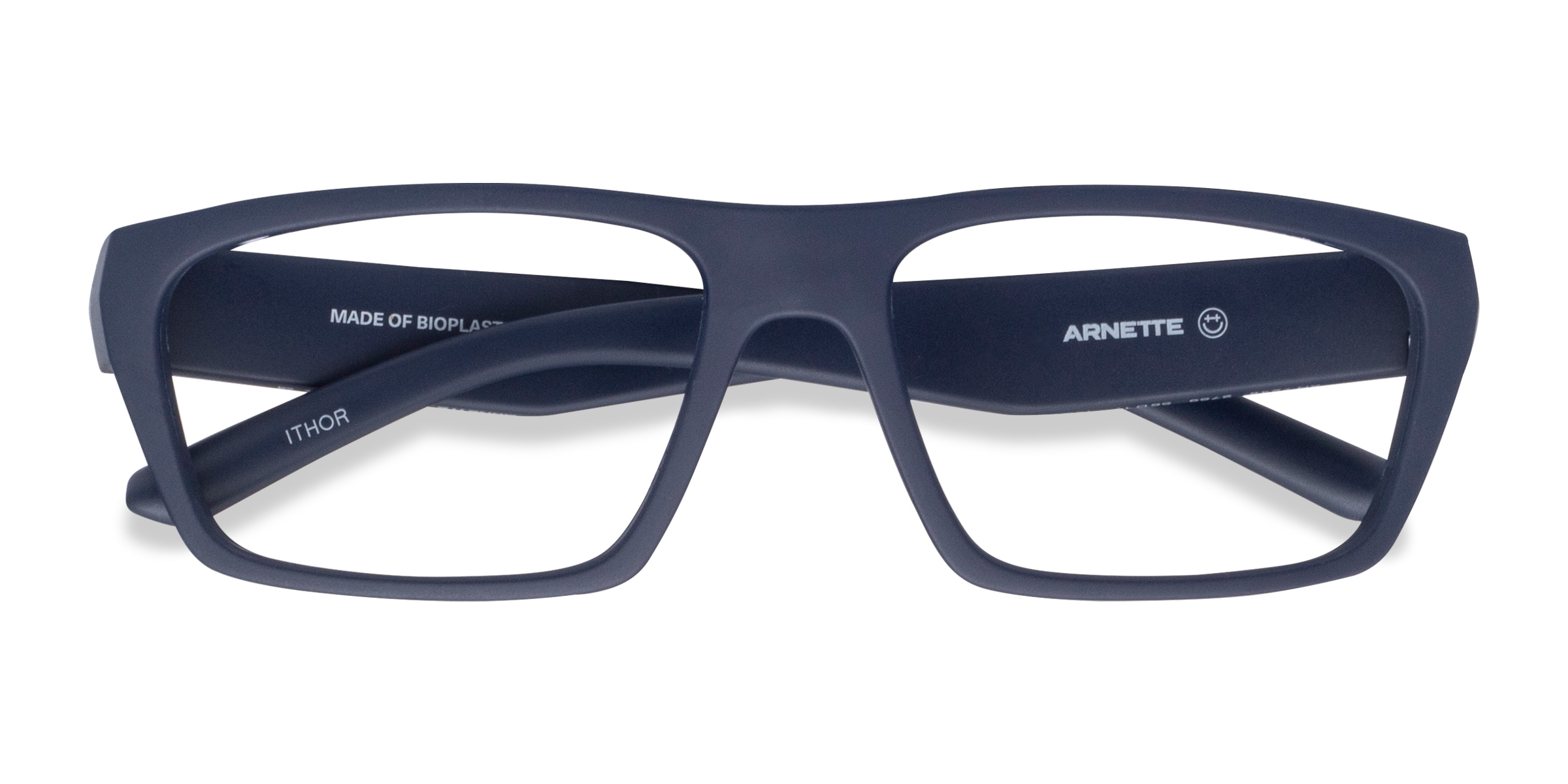 ARNETTE Ithor - Rectangle Matte Navy Frame Glasses For Men