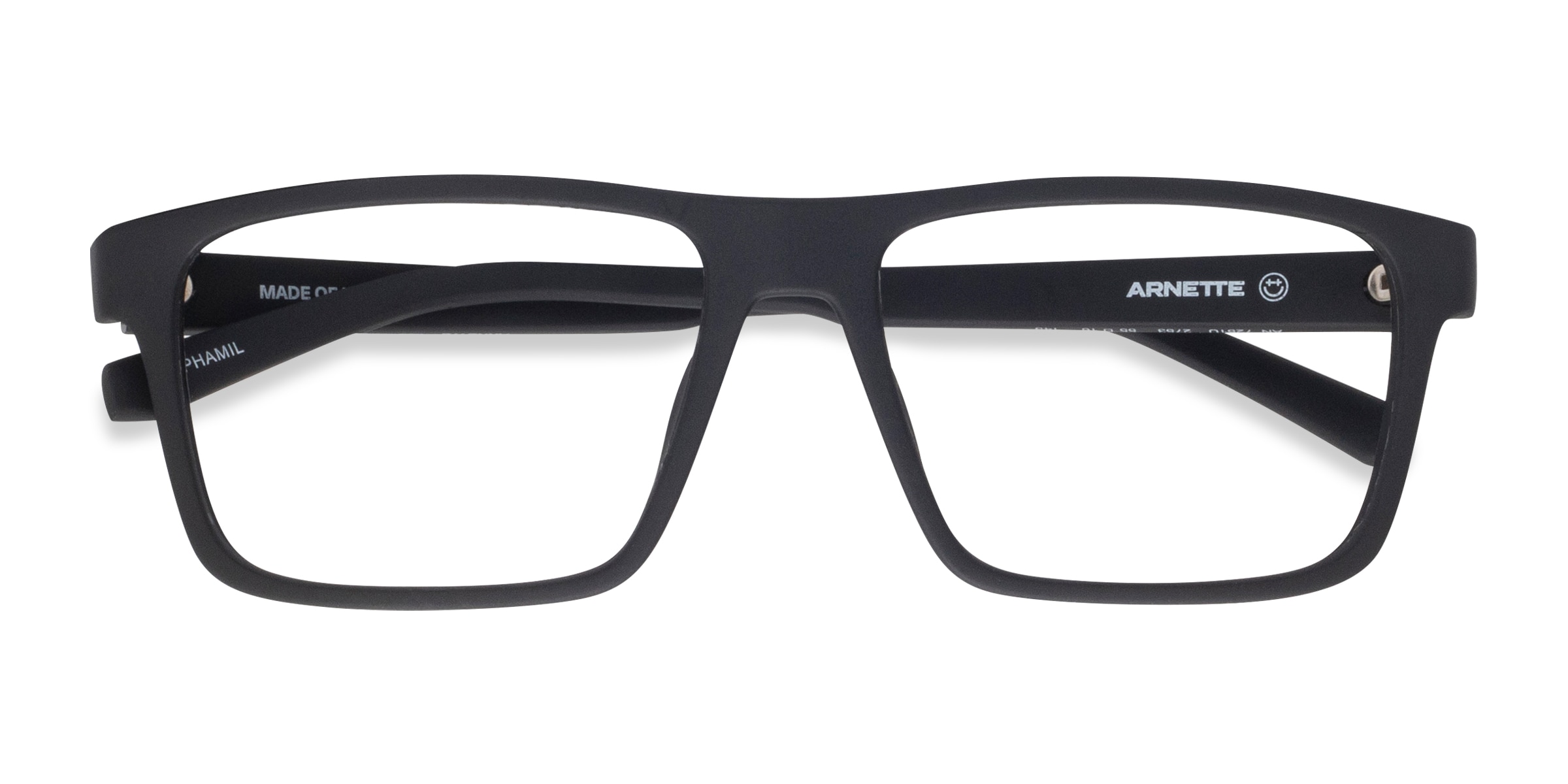 ARNETTE Phamil - Square Matte Black Frame Glasses For Men