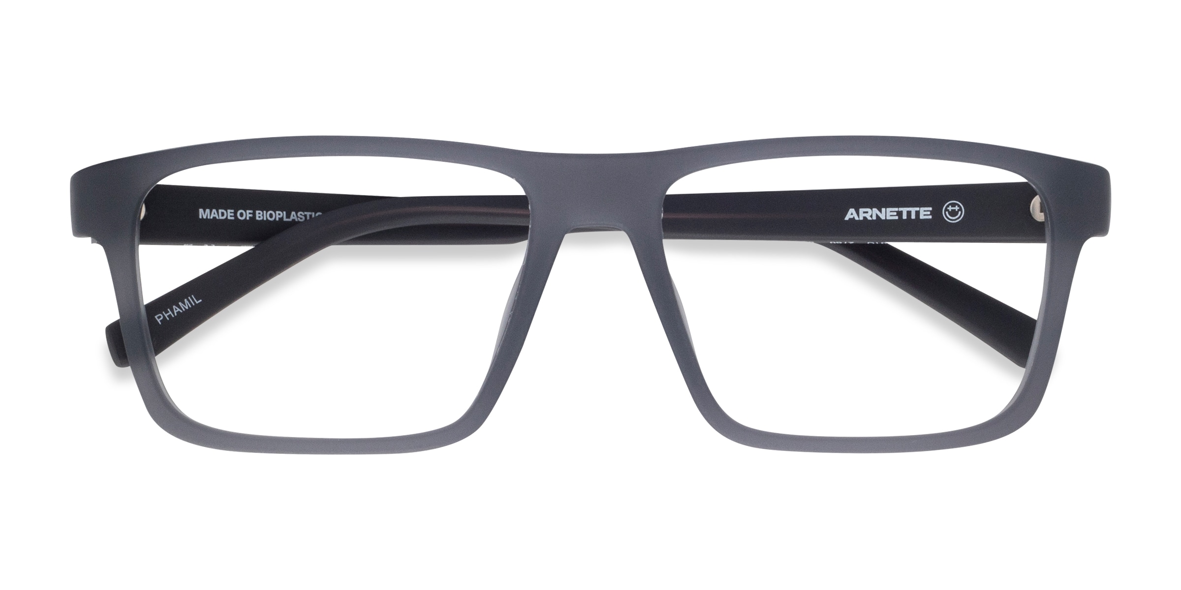 ARNETTE Phamil - Square Gray Frame Glasses For Men