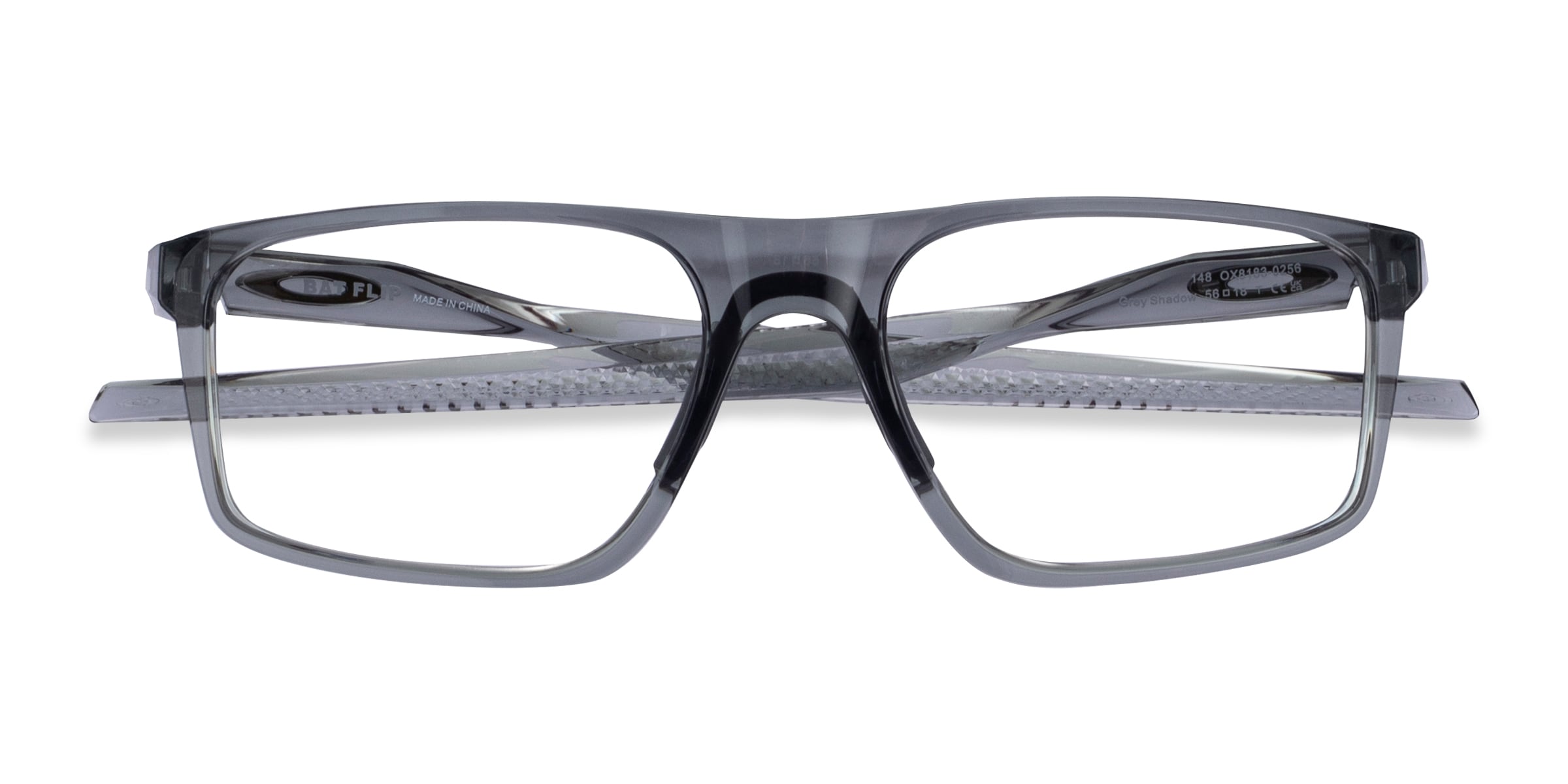 Oakley Bat Flip - Rectangle Clear Gray Frame Eyeglasses