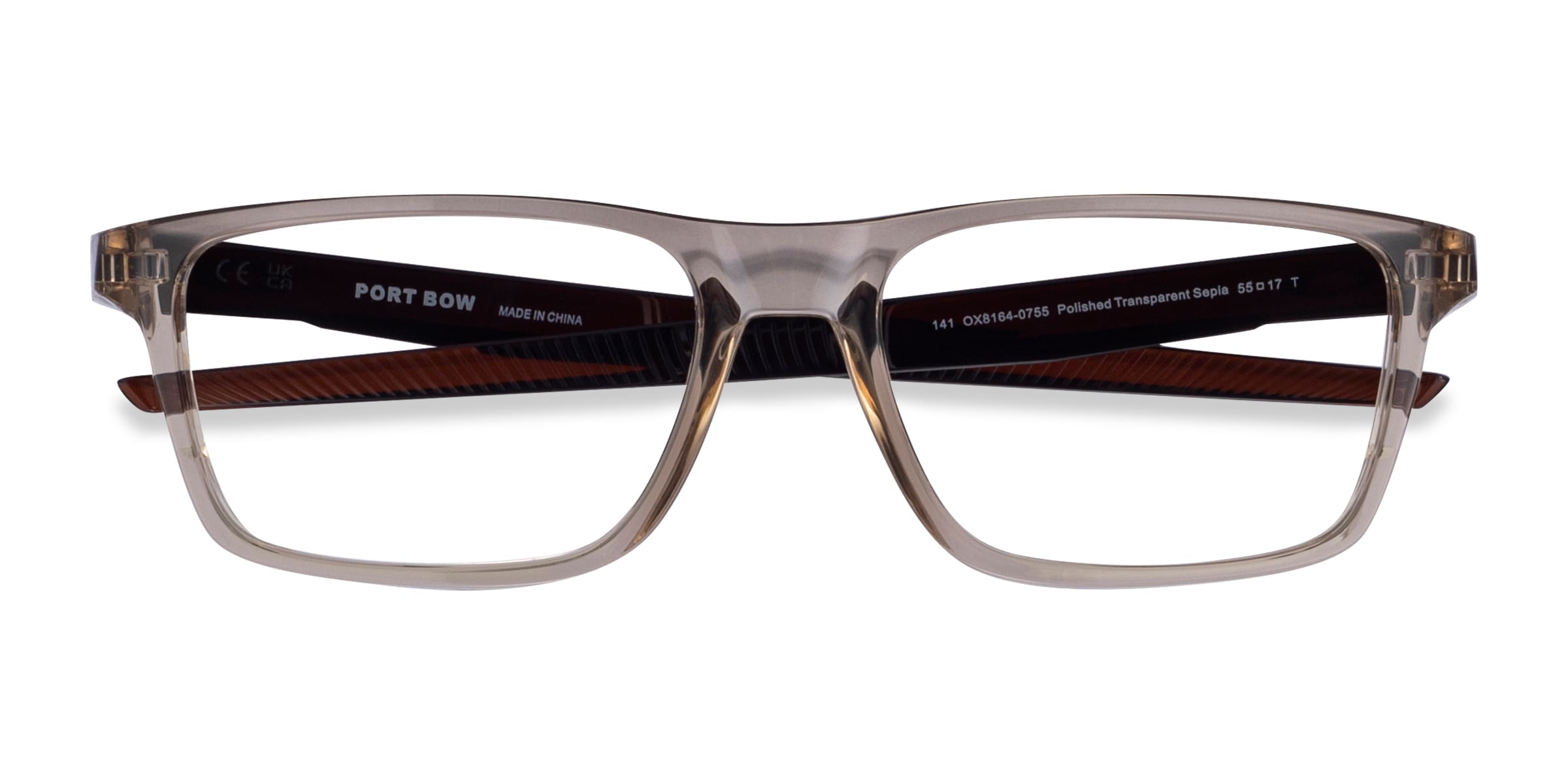 Oakley Port Bow - Rectangle Brown Frame Eyeglasses
