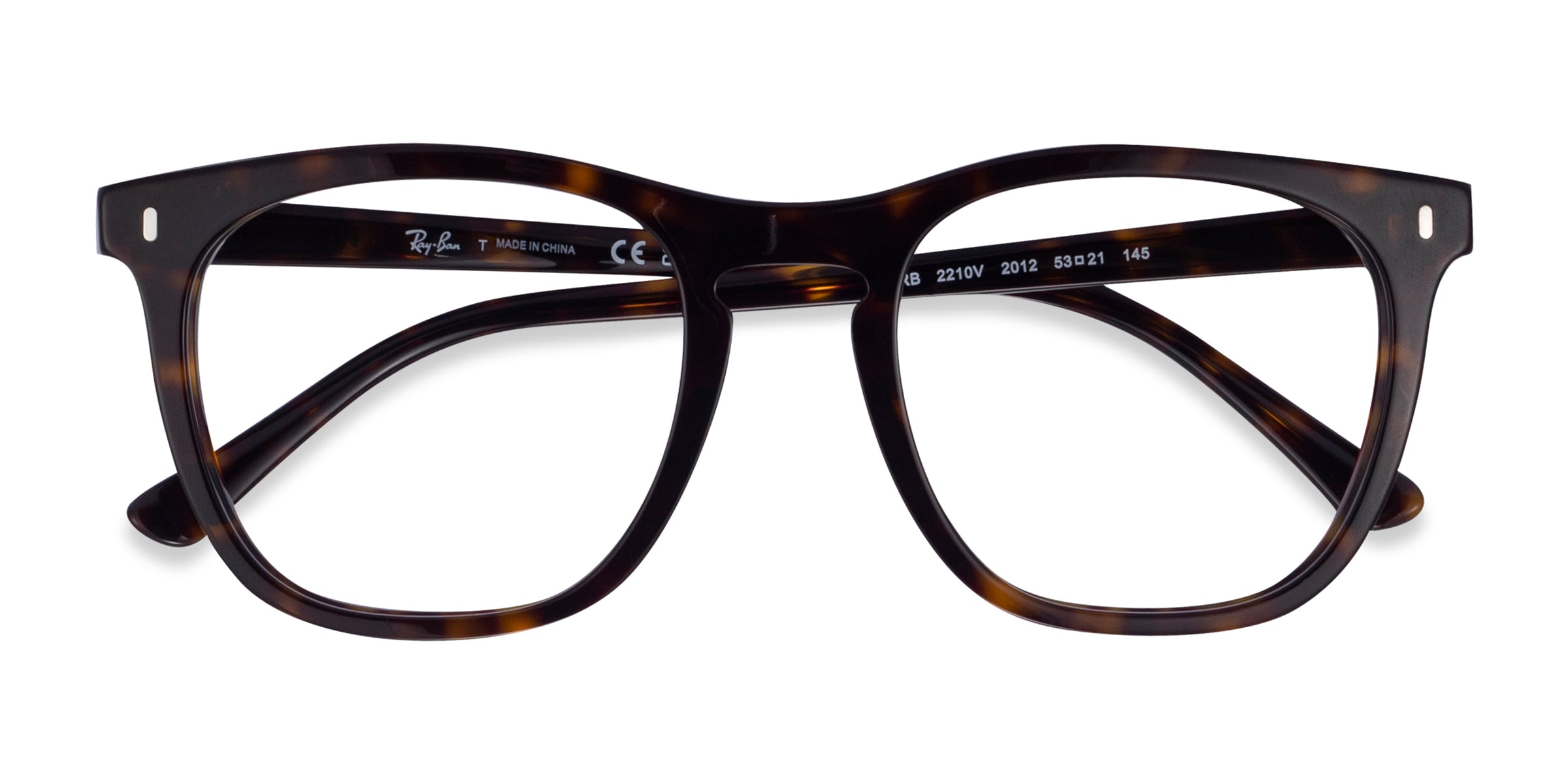 Ray-Ban RB2210V - Square Tortoise Frame Eyeglasses