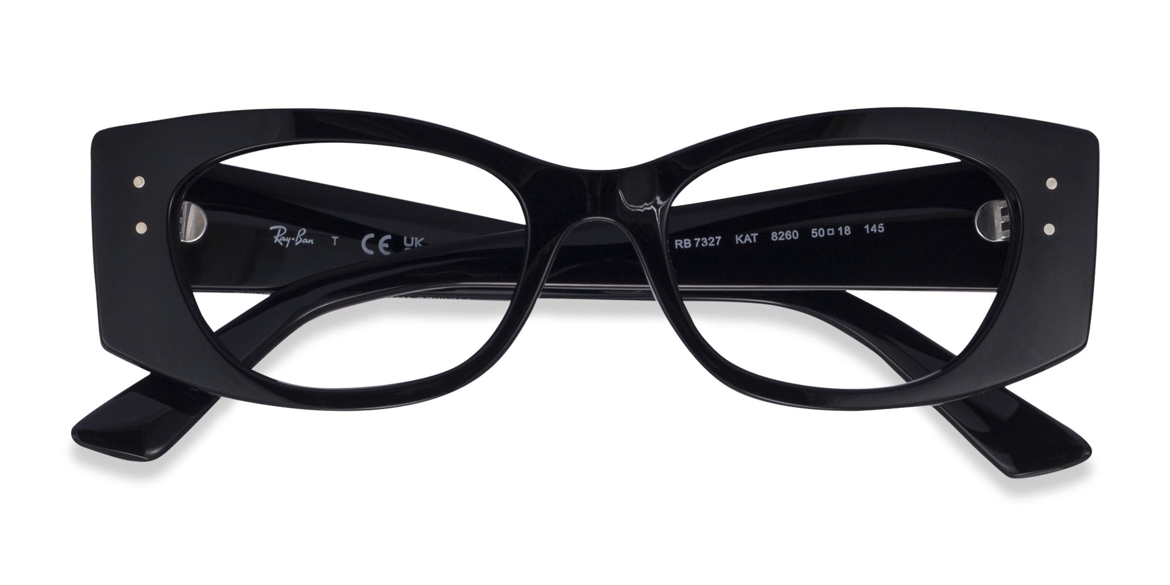 Ray-Ban RB7327 Kat - Oval Black Frame Eyeglasses