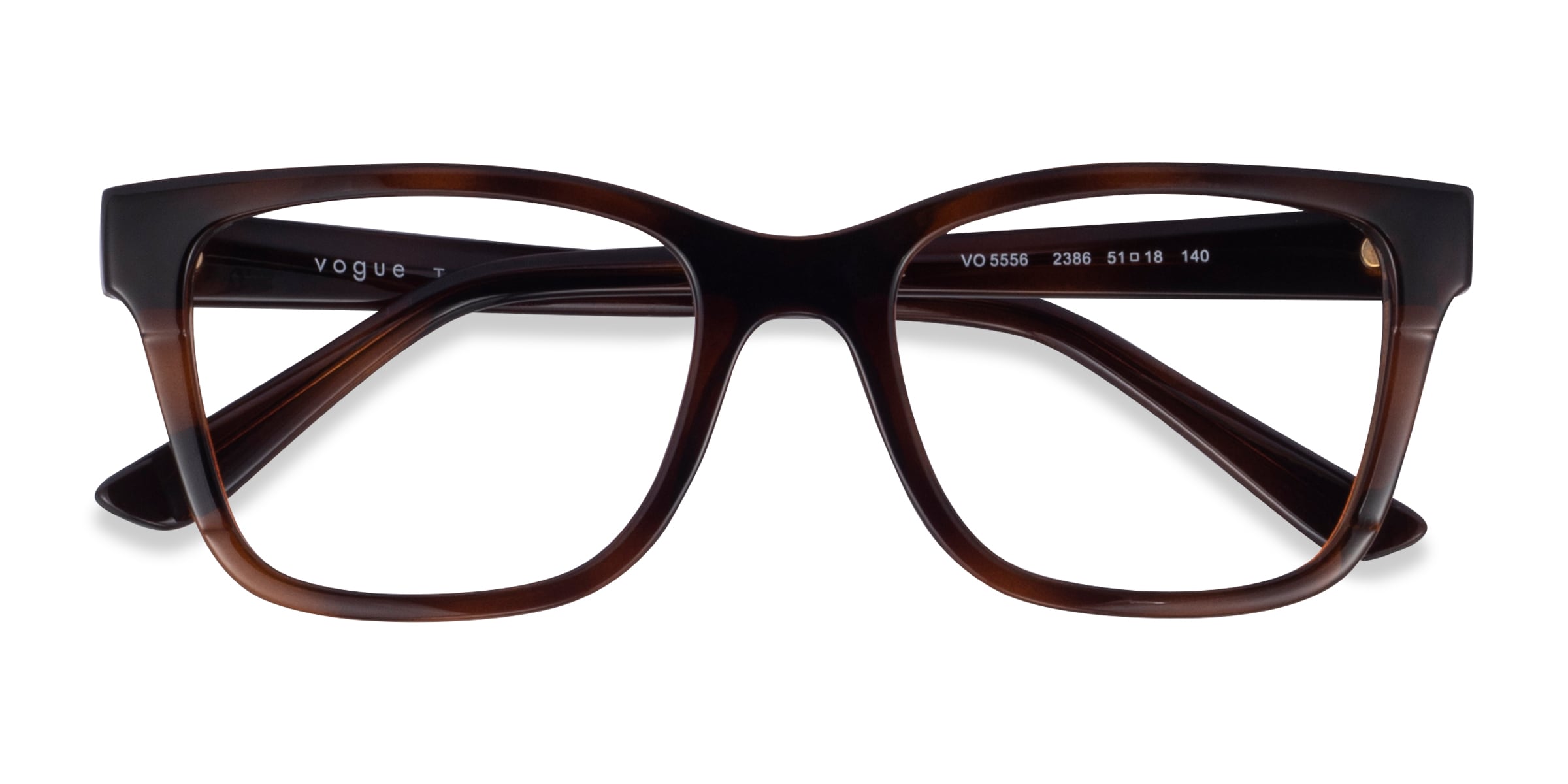 Vogue Eyewear VO5556 - Rectangle Brown Tortoise Frame Glasses For Women