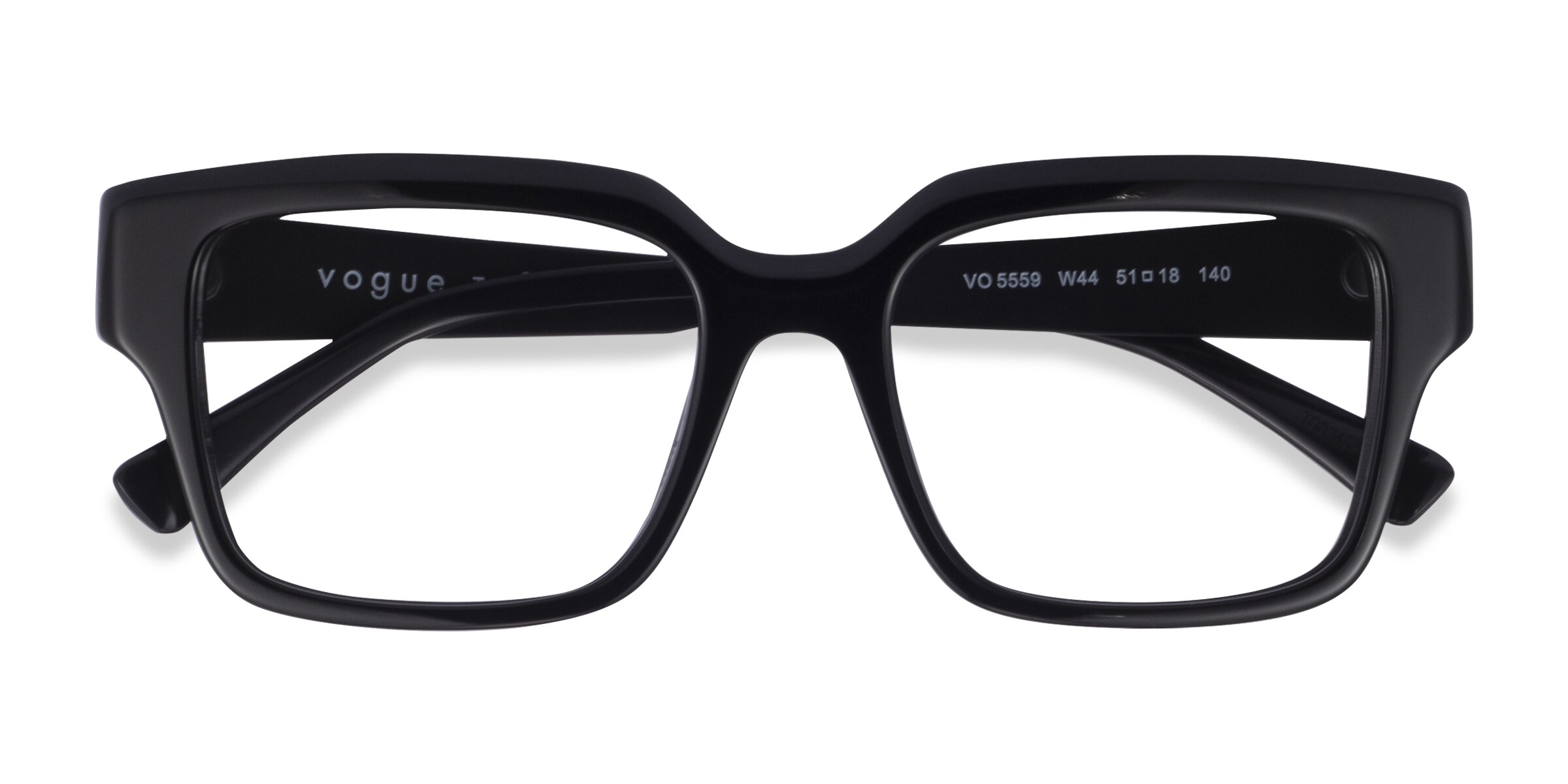 Vogue Eyewear VO5559 - Square Shiny Black Frame Glasses For Women
