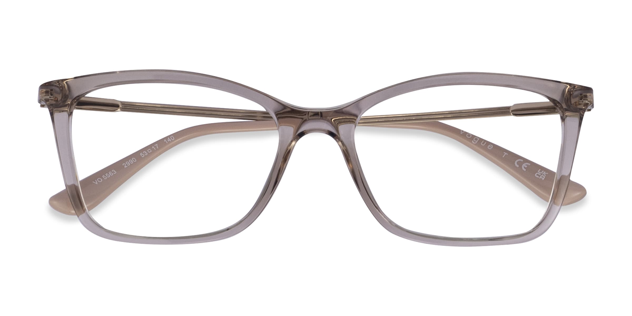 Vogue Eyewear VO5563 - Rectangle Light Brown Frame Glasses For Women