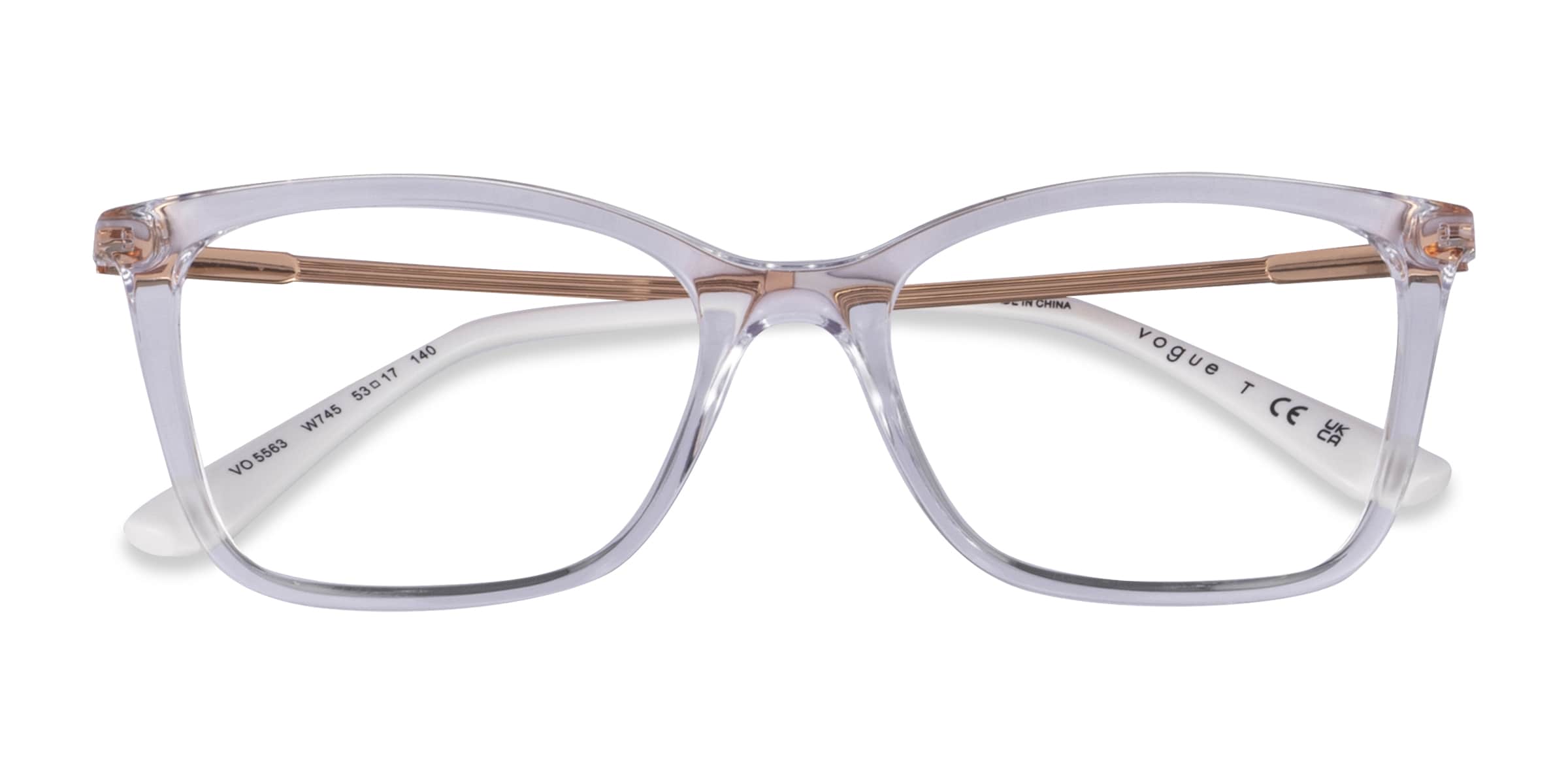 Vogue Eyewear VO5563 - Rectangle Clear Frame Glasses For Women