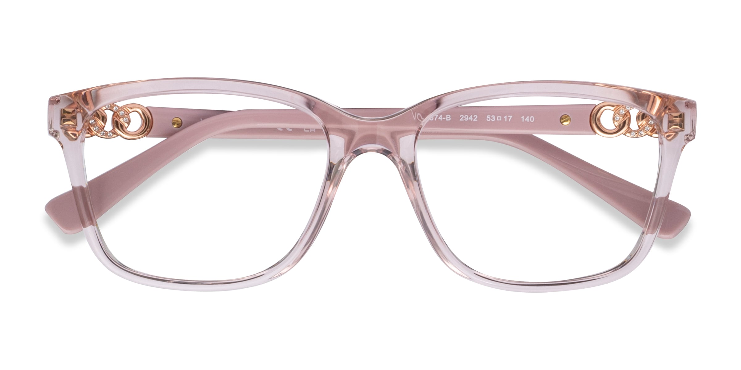 Vogue Eyewear VO5574B - Square Clear Pink Frame Glasses For Women