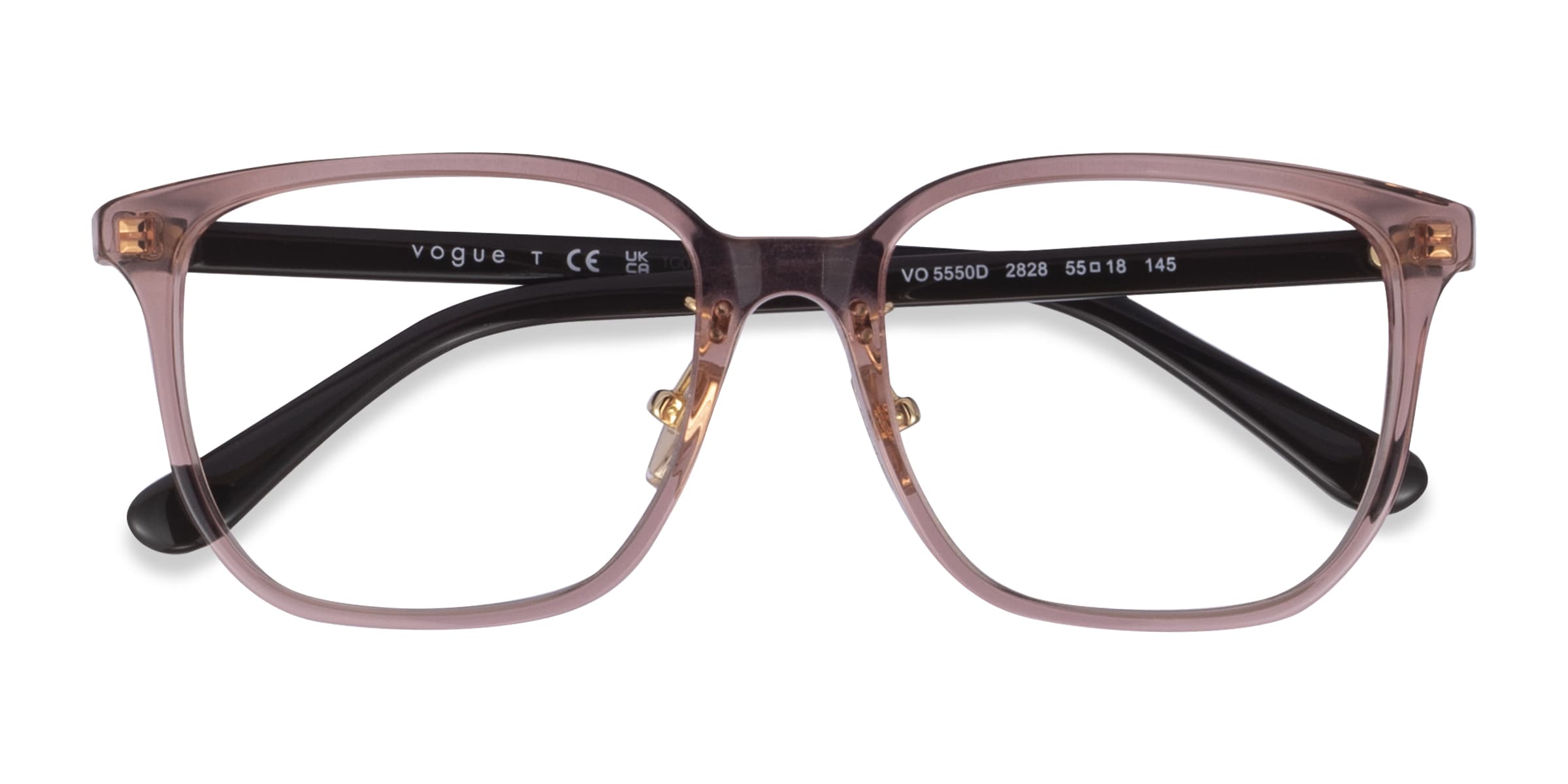 Vogue Eyewear VO5550D - Square Clear Pink Frame Glasses For Women