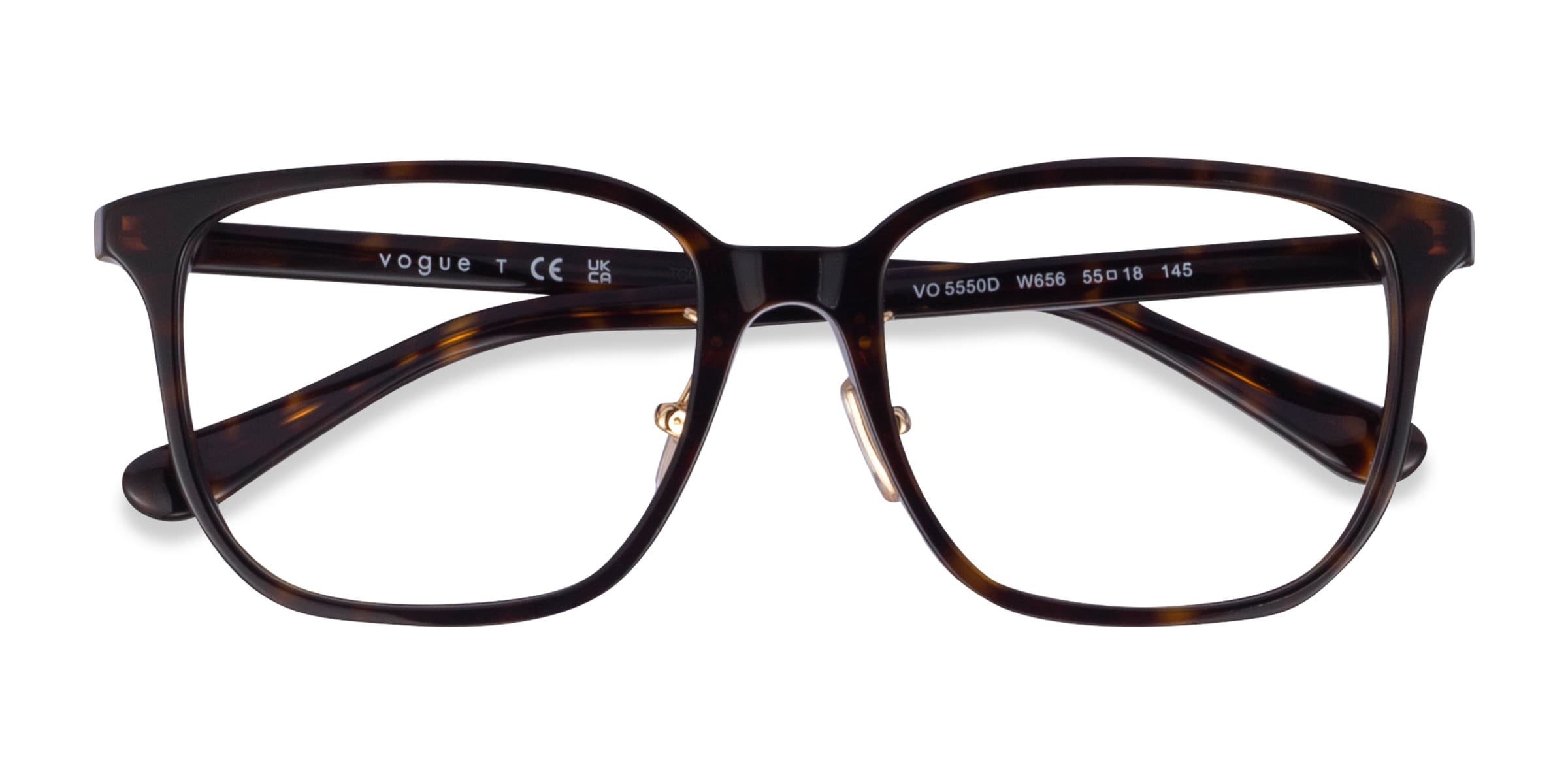 Vogue Eyewear VO5550D - Square Dark Tortoise Frame Eyeglasses