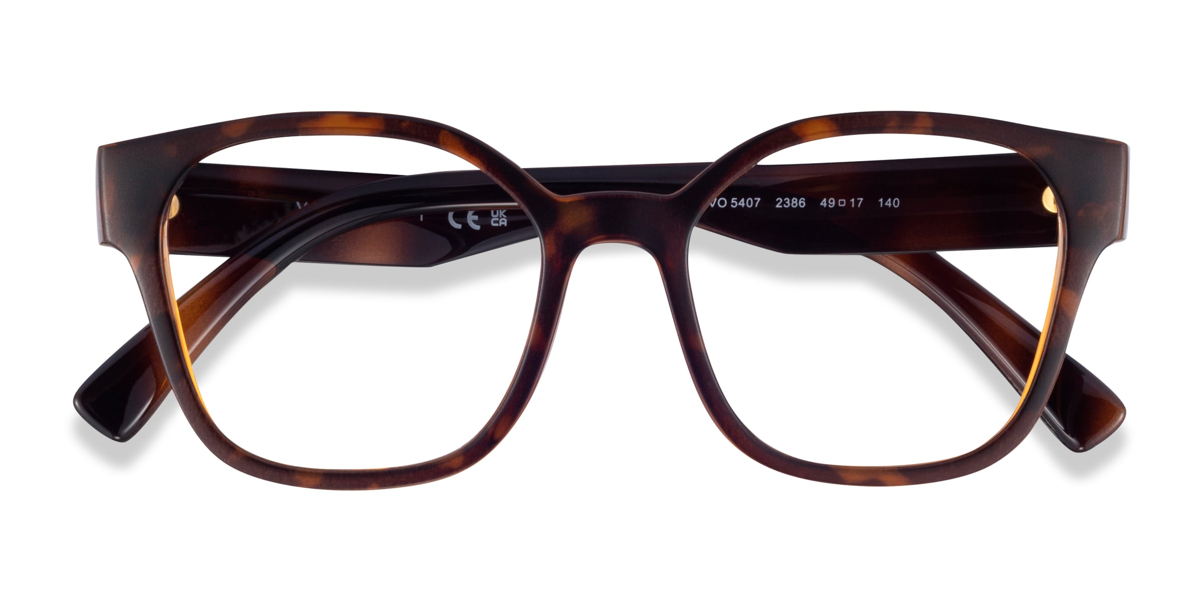 Vogue Eyewear VO5407 - Square Matte Tortoise Frame Glasses For Women