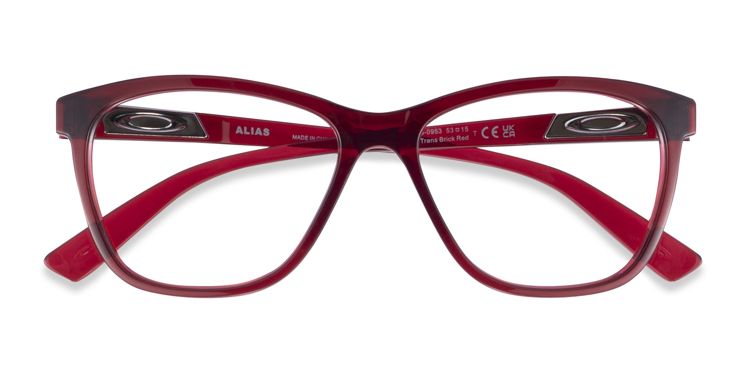 Oakley Alias - Cat Eye Clear Red Frame Glasses For Women