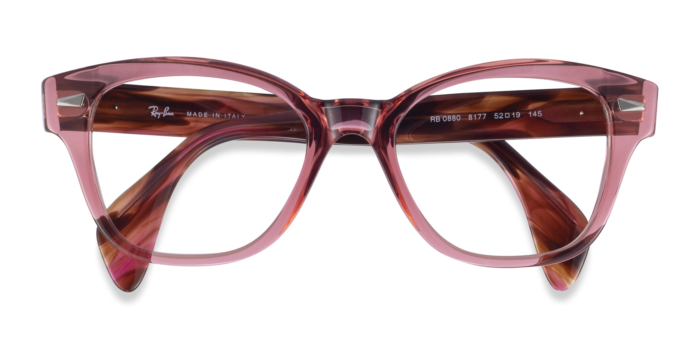 Ray-Ban RB0880 - Cat Eye Clear Pink Frame Glasses For Women