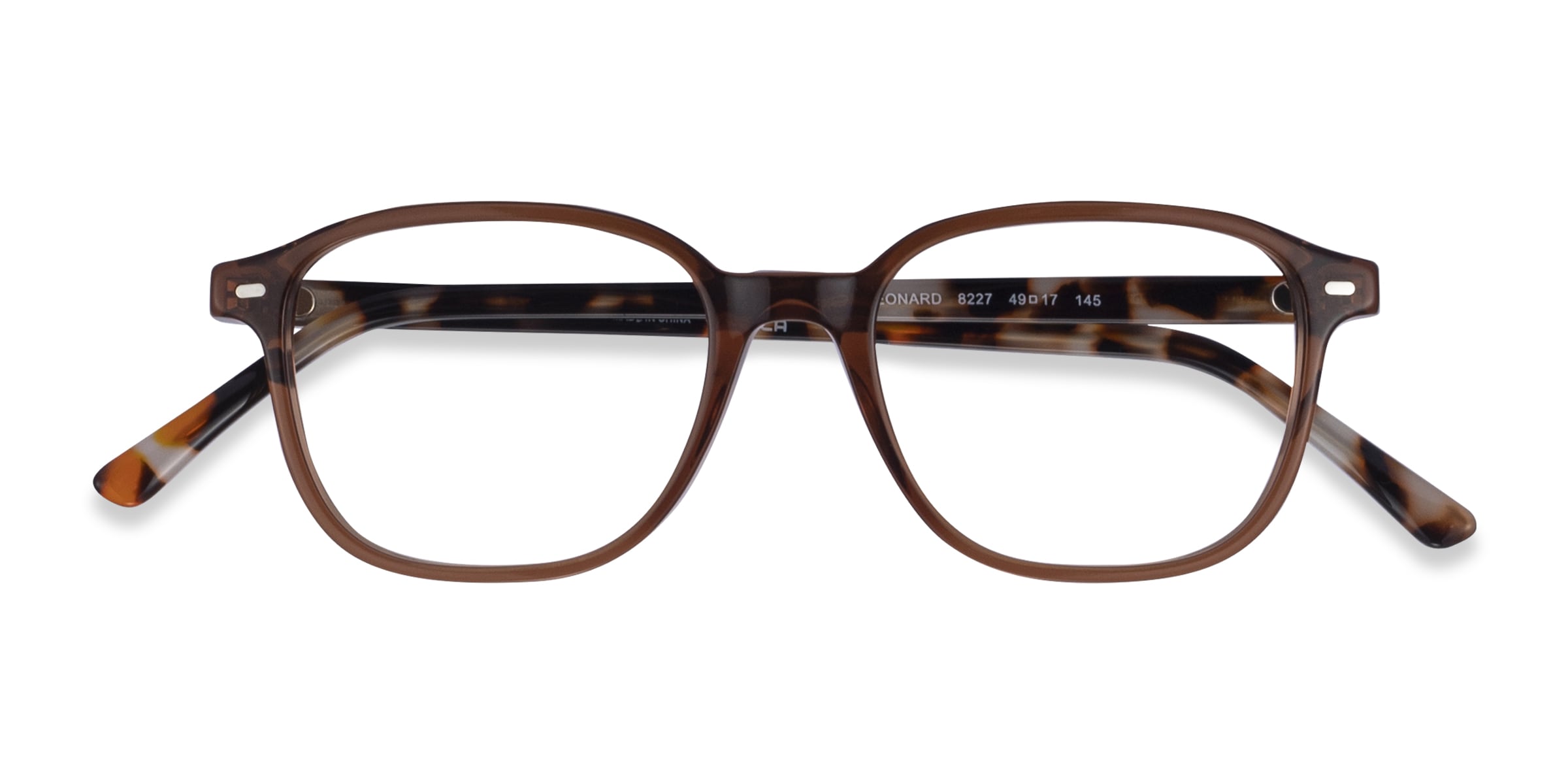 Ray-Ban RB5393 Leonard - Square Clear Brown Frame Eyeglasses