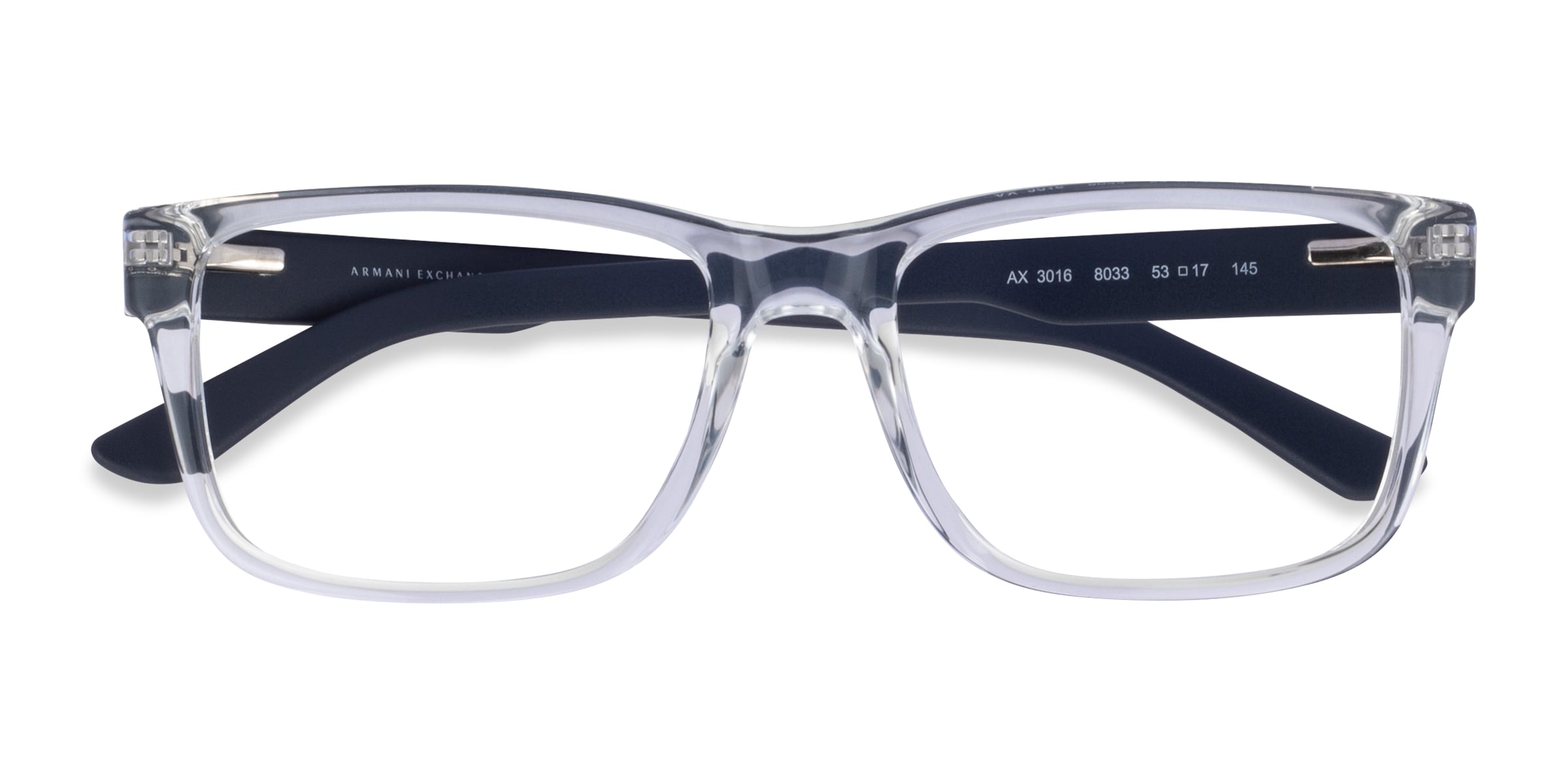 Armani Exchange AX3016 - Square Shiny Crystal Frame Eyeglasses